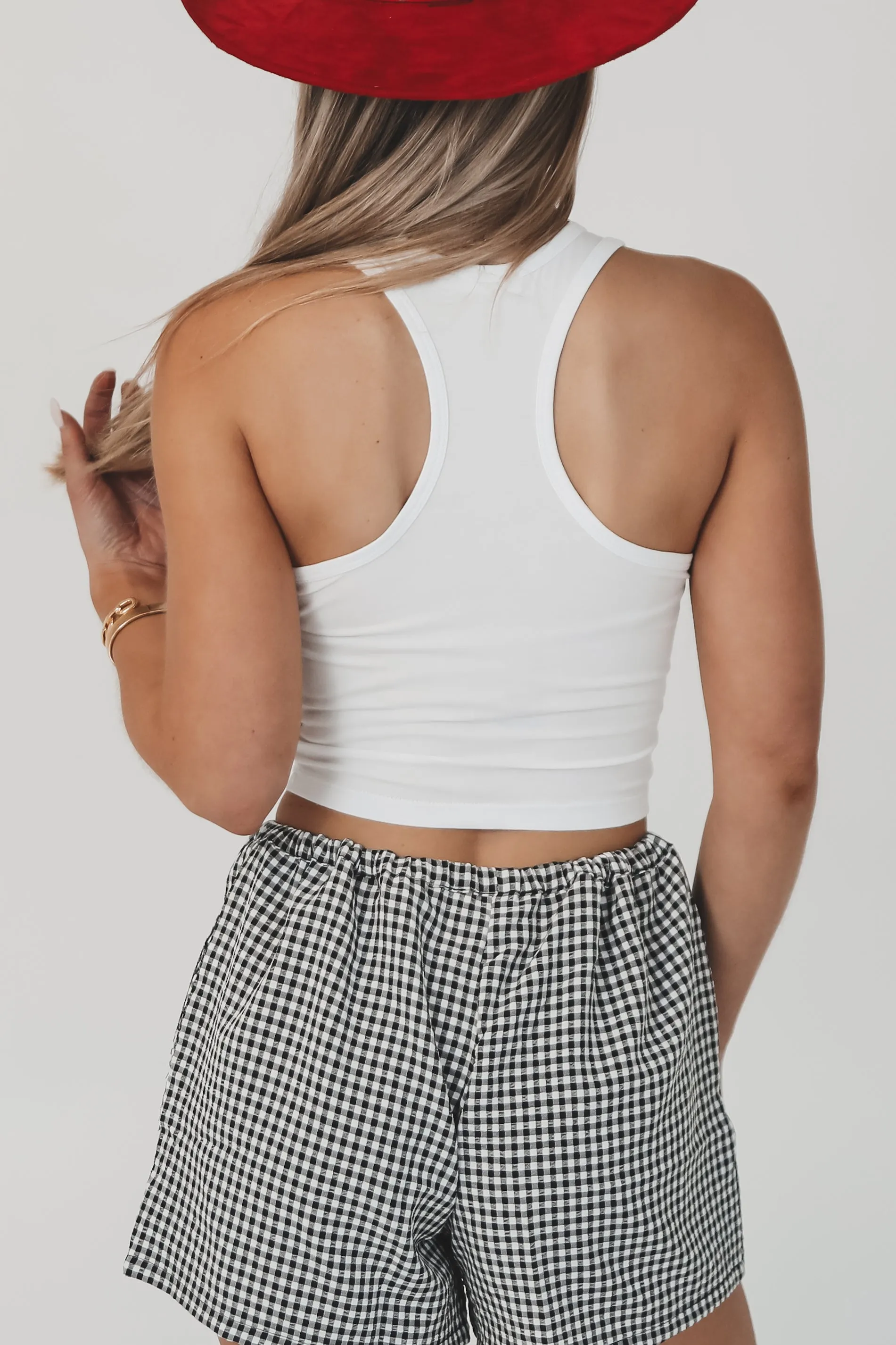 It’s The Whiskey Talking White Fitted Cropped Graphic Tank sold by Amazing Lace product image thumbnail 2
