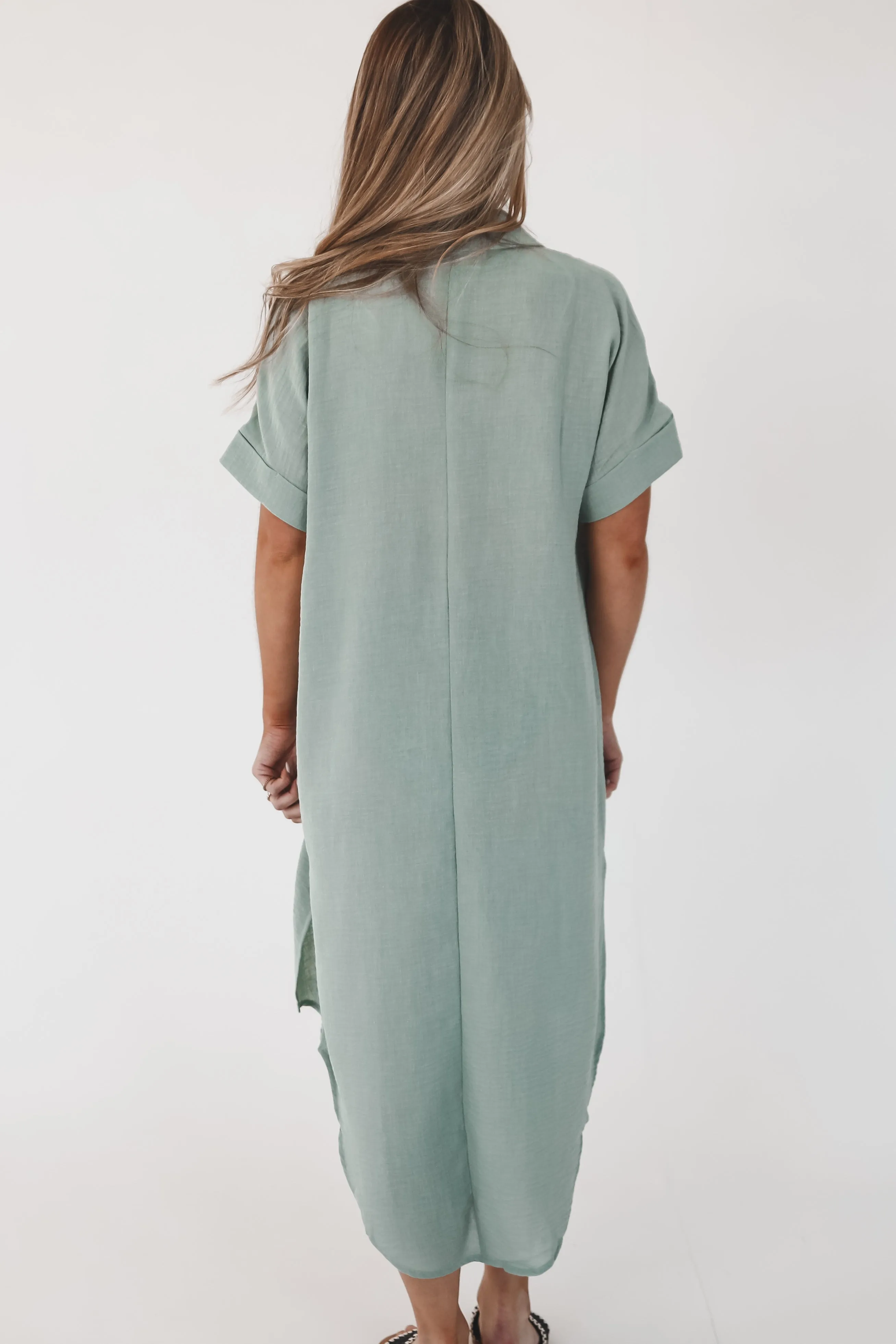 DEAL On Beach Chair Sage Button Up Long Shirt sold by Amazing Lace product image thumbnail 3
