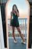 Reservations For Two Green Mesh Lace Up Mini Dress sold by Amazing Lace