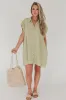 DEAL My Main Squeeze Button Up Linen Shirt Dress sold by Amazing Lace