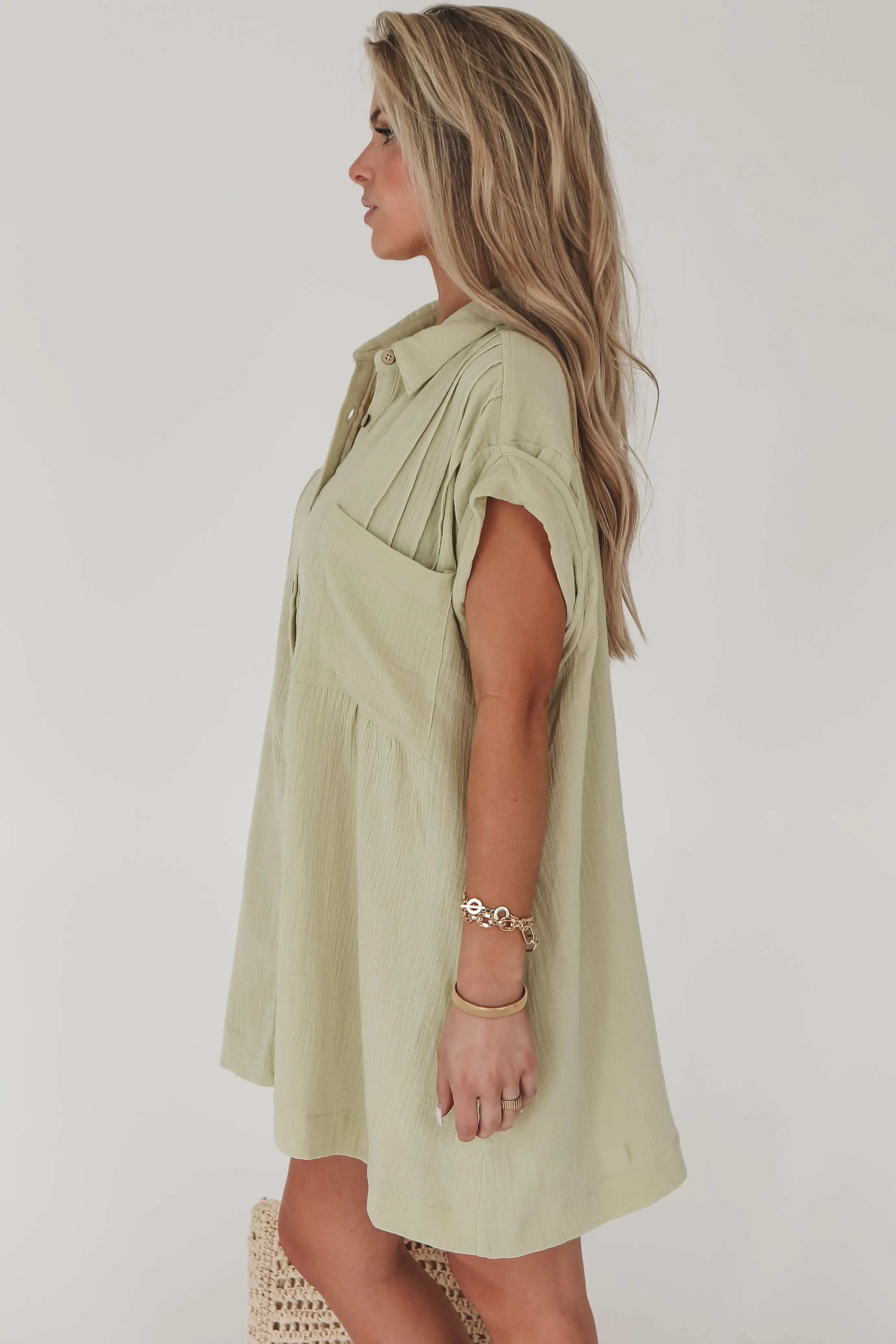 DEAL My Main Squeeze Button Up Linen Shirt Dress sold by Amazing Lace product image thumbnail 3