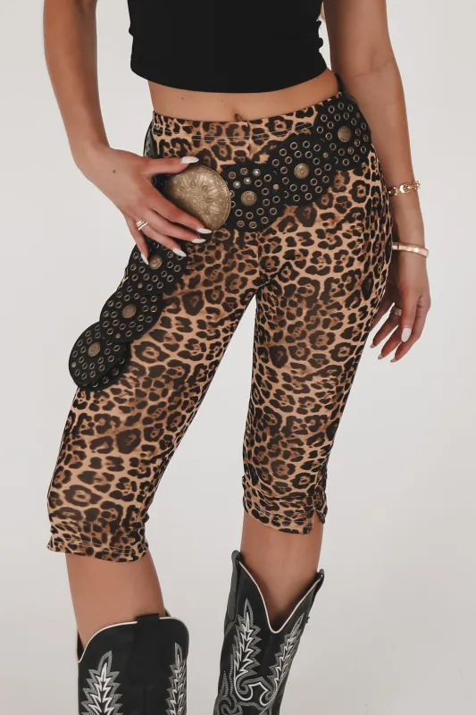 DEAL Feeling Fine And Feisty Leopard Capri Pants made by Amazing Lace