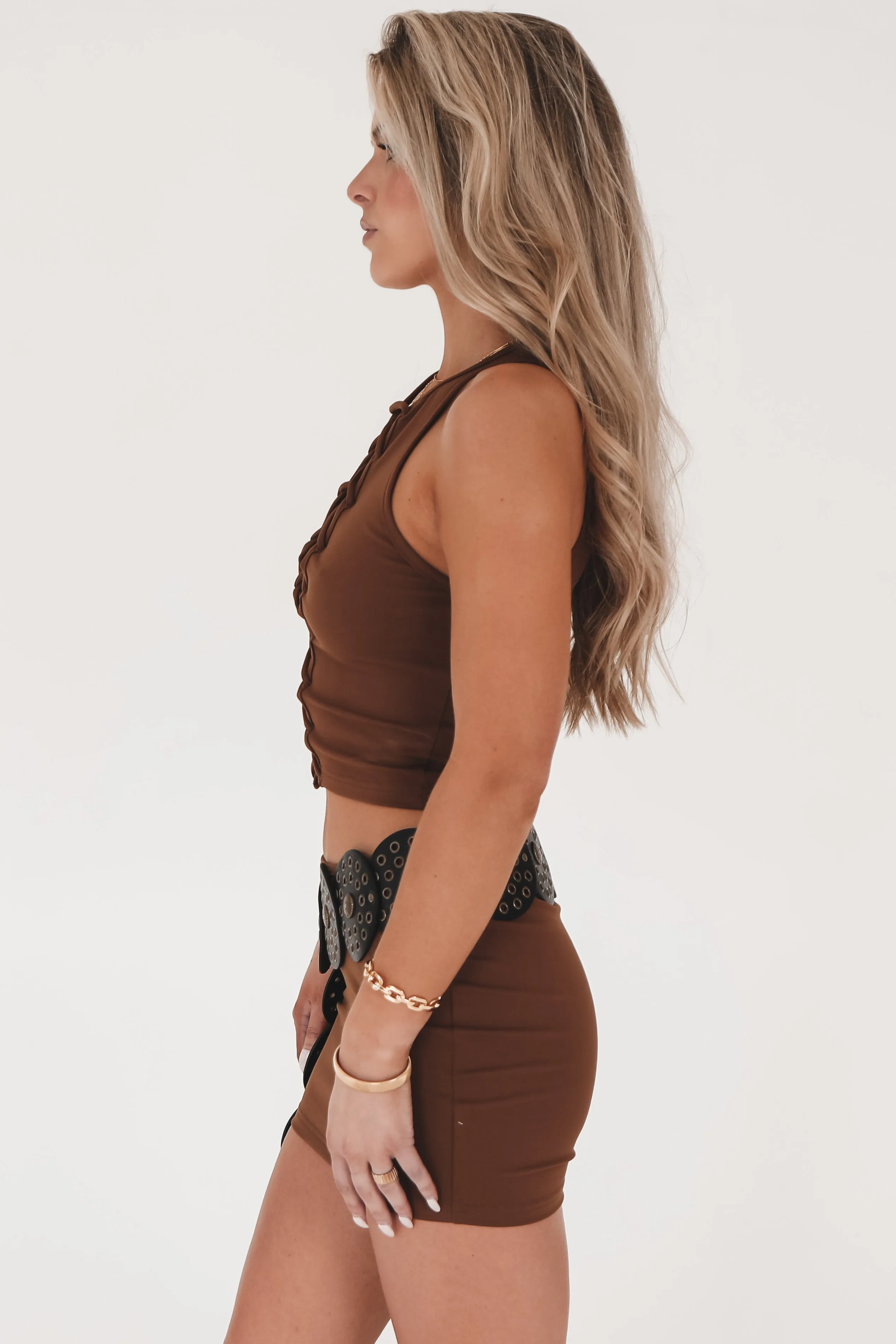 DEAL A Way With Words Chocolate Two Piece Mini Skirt Set sold by Amazing Lace product image thumbnail 3