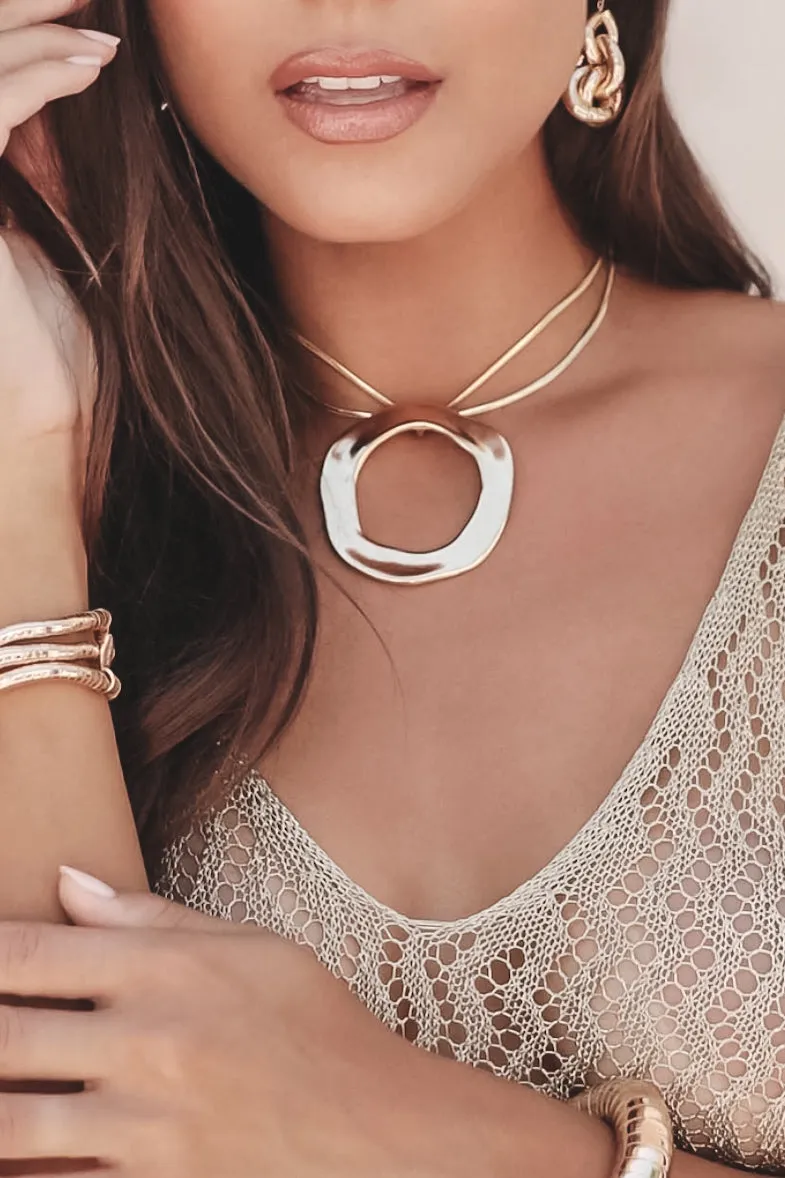 ETTIKA 18k Gold Plated Open Circle Statement Necklace sold by Amazing Lace product image thumbnail 3