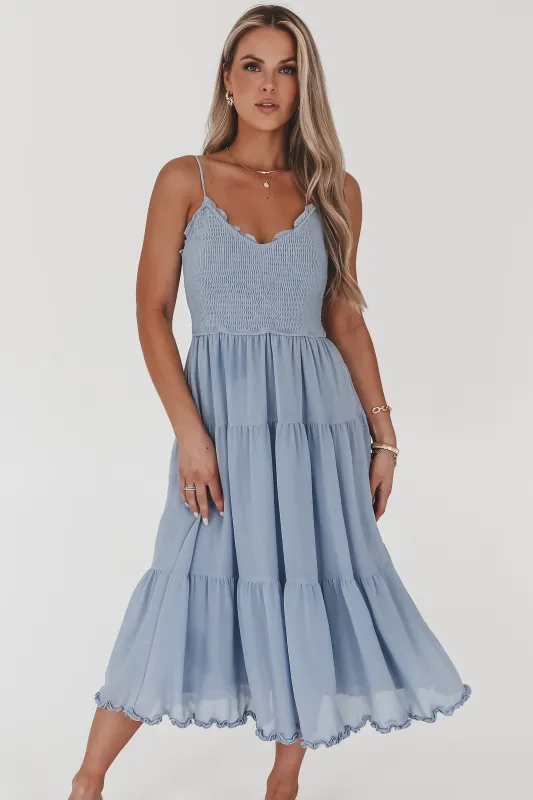 Date Night On The Sand Dusty Blue Dress sold by Amazing Lace