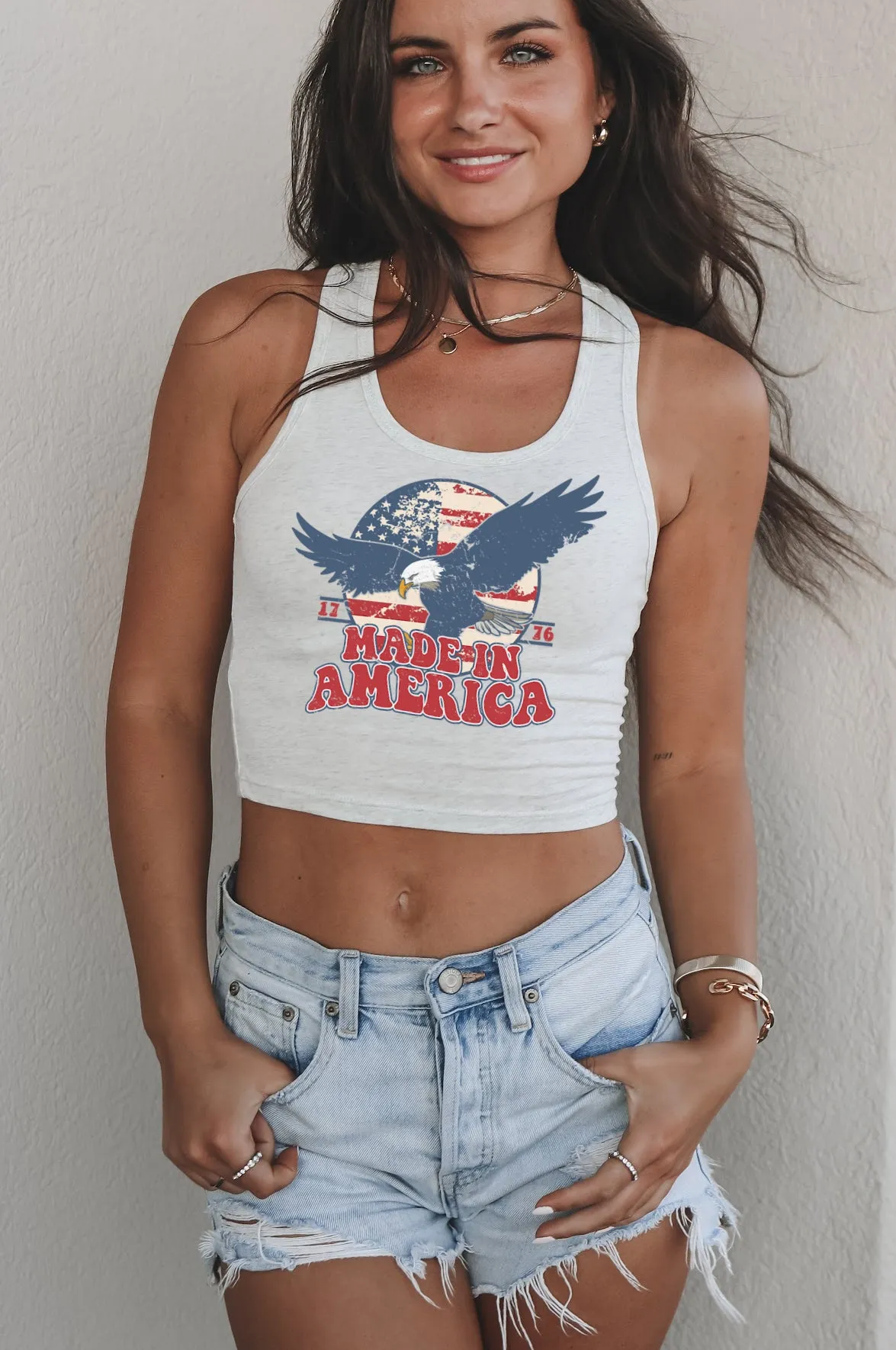 Made In American Patriotic Eagle Graphic Tank sold by Amazing Lace
