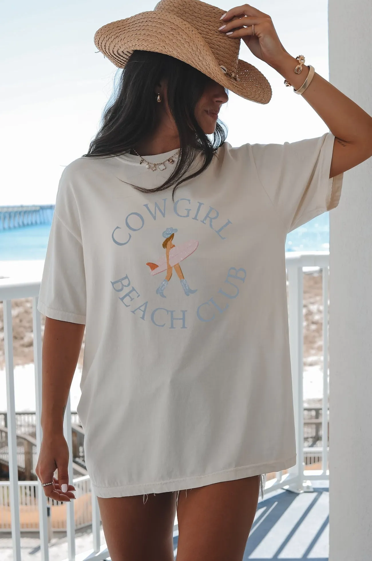 Cowgirl Beach Club Graphic T-Shirt sold by Amazing Lace