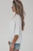 Answering Emails By The Ocean Button Up Cropped Short Sleeve Top sold by Amazing Lace