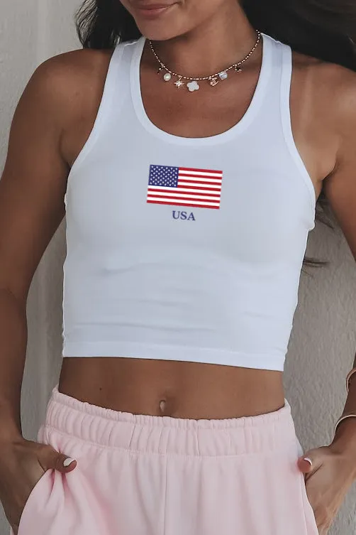 USA Patriotic American Flag Fitted Tank sold by Amazing Lace