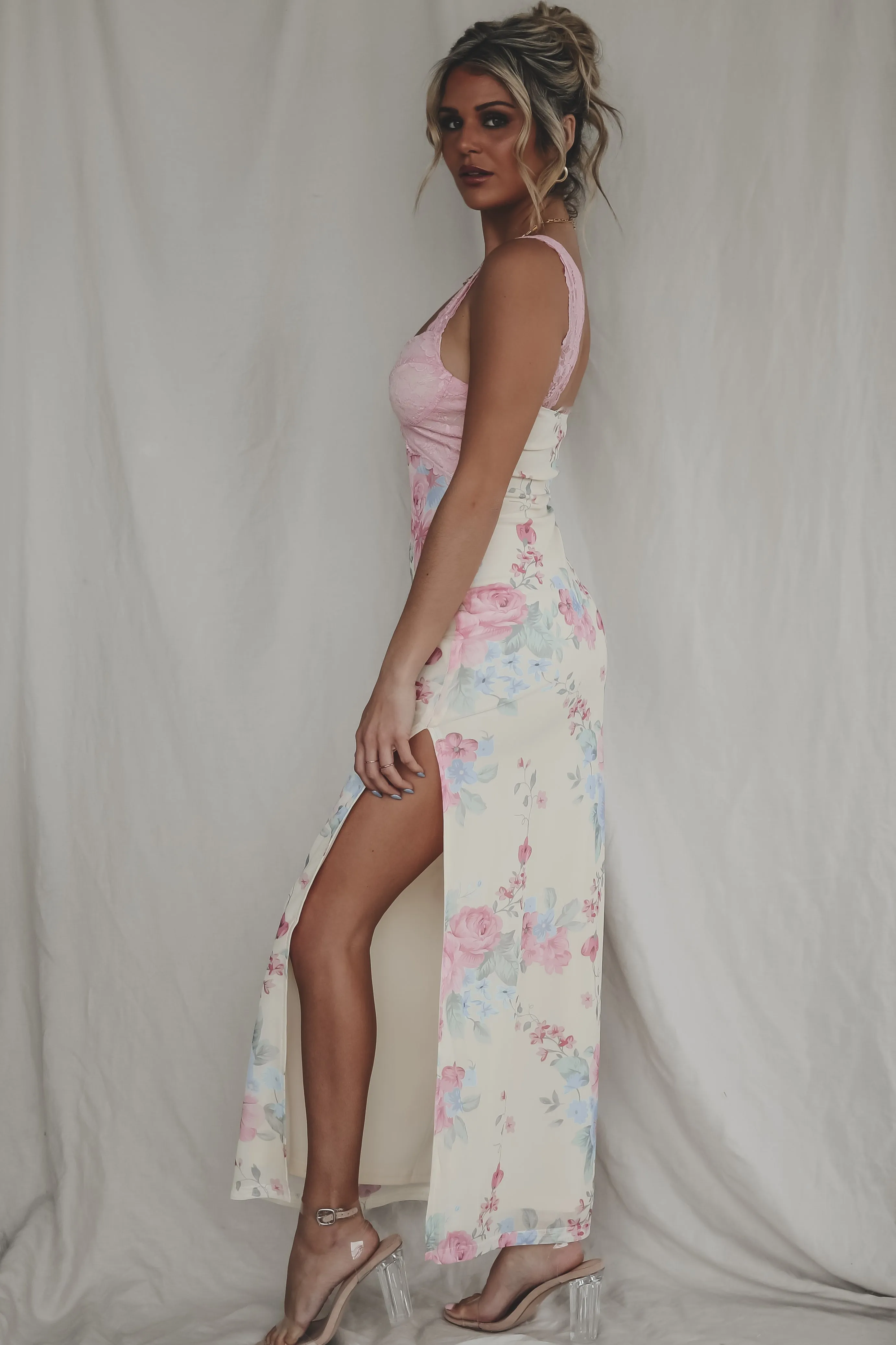 On My Pretty Behavior Mesh Floral Maxi sold by Amazing Lace product image thumbnail 3