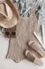 On My Time Tan Crochet Summer Beach Mini Dress sold by Amazing Lace