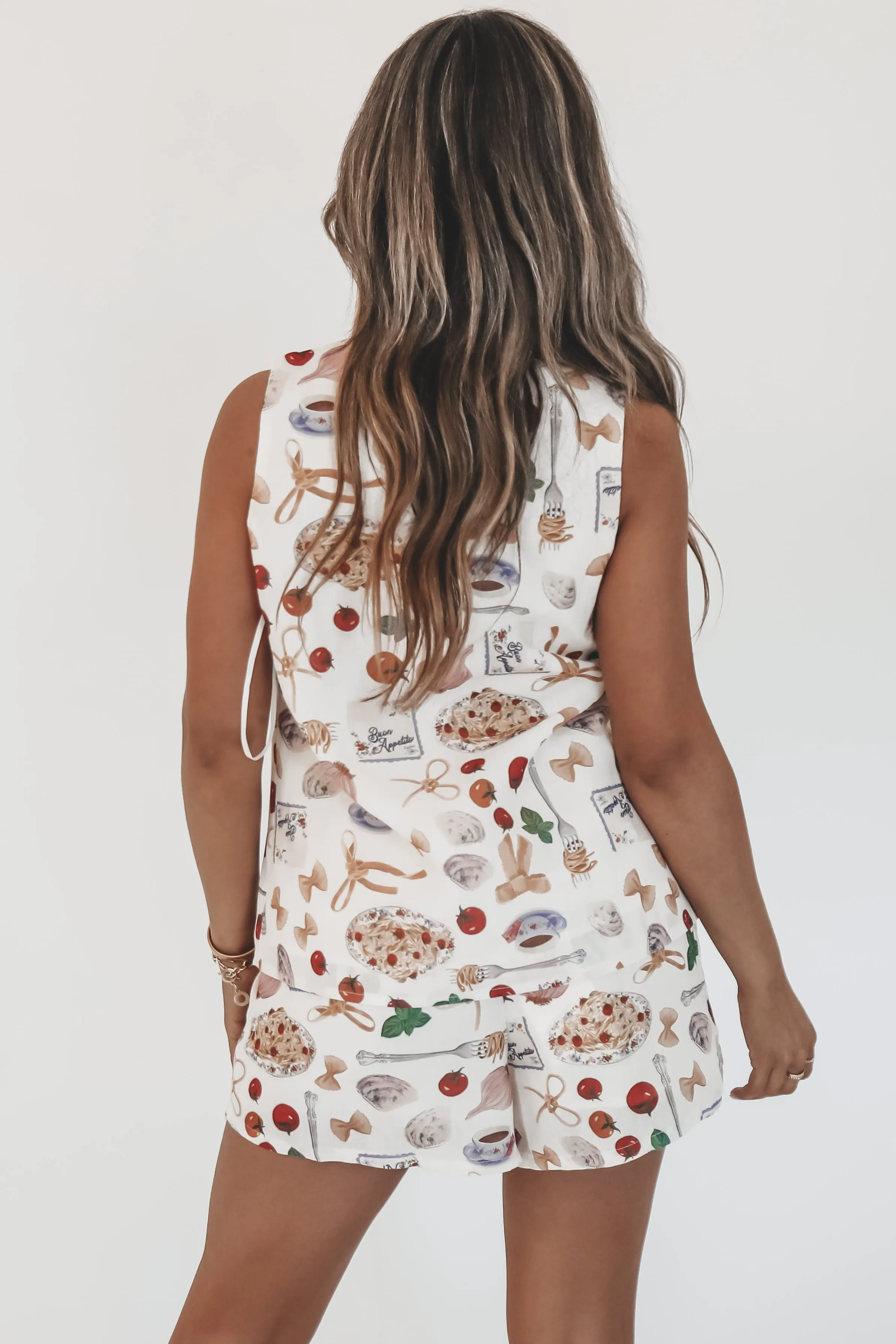 Euro Summer Is Calling Pasta Patterned Open Tie Top sold by Amazing Lace product image thumbnail 2