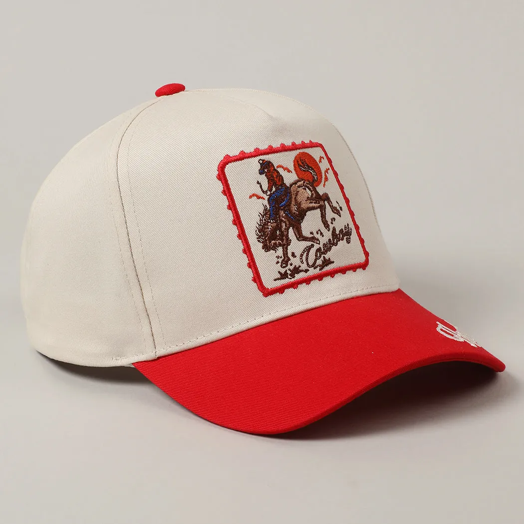 Howdy Cowboy Embroidered Red Trucker Hat sold by Amazing Lace product image thumbnail 2