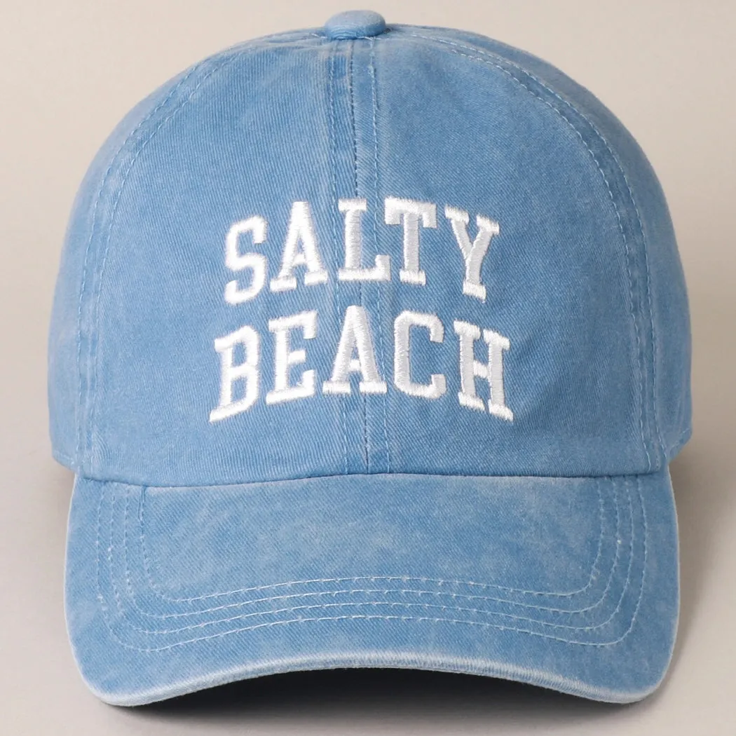 DEAL Salty Beach Denim Cotton Baseball Hat sold by Amazing Lace