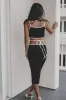 Bout To Catch A Flight Black Midi Skirt Set sold by Amazing Lace