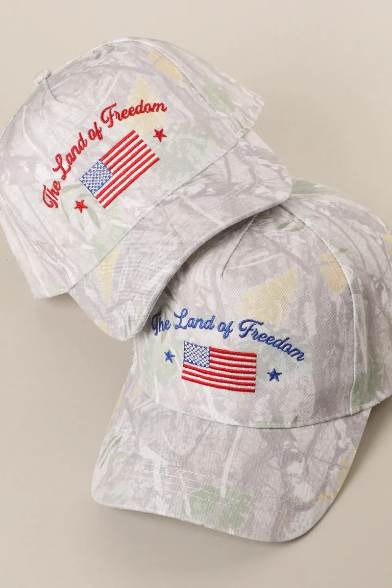 Camo Flag USA - The Land Of Freedom Embroidered SnapBack Hat sold by Amazing Lace product image thumbnail 2