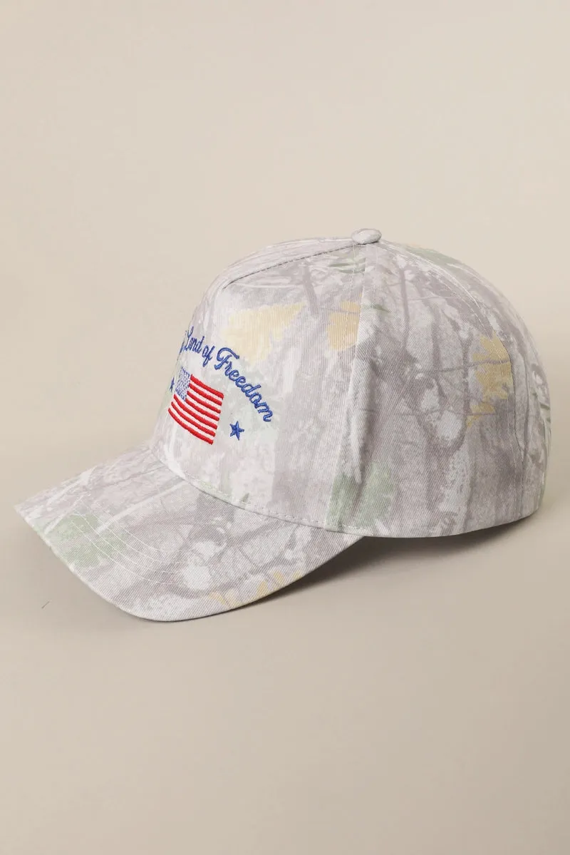 Camo Flag USA - The Land Of Freedom Embroidered SnapBack Hat sold by Amazing Lace product image thumbnail 5
