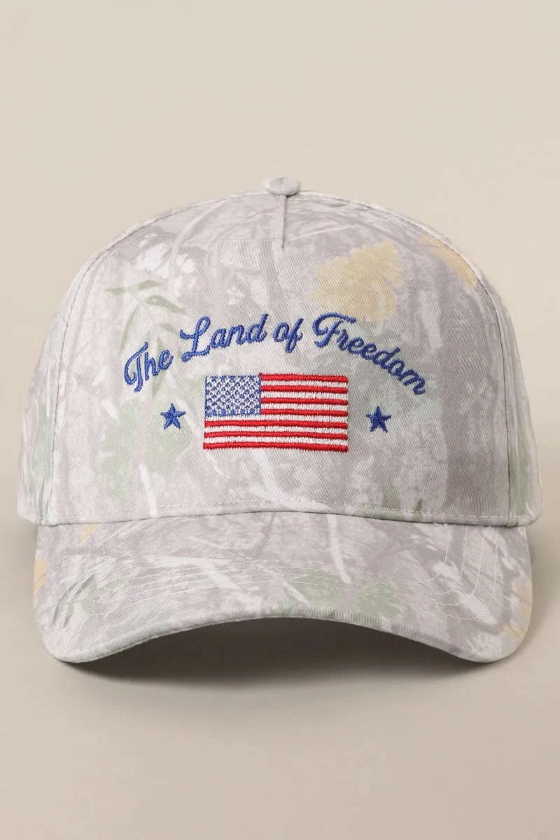Camo Flag USA - The Land Of Freedom Embroidered SnapBack Hat sold by Amazing Lace product image thumbnail 3