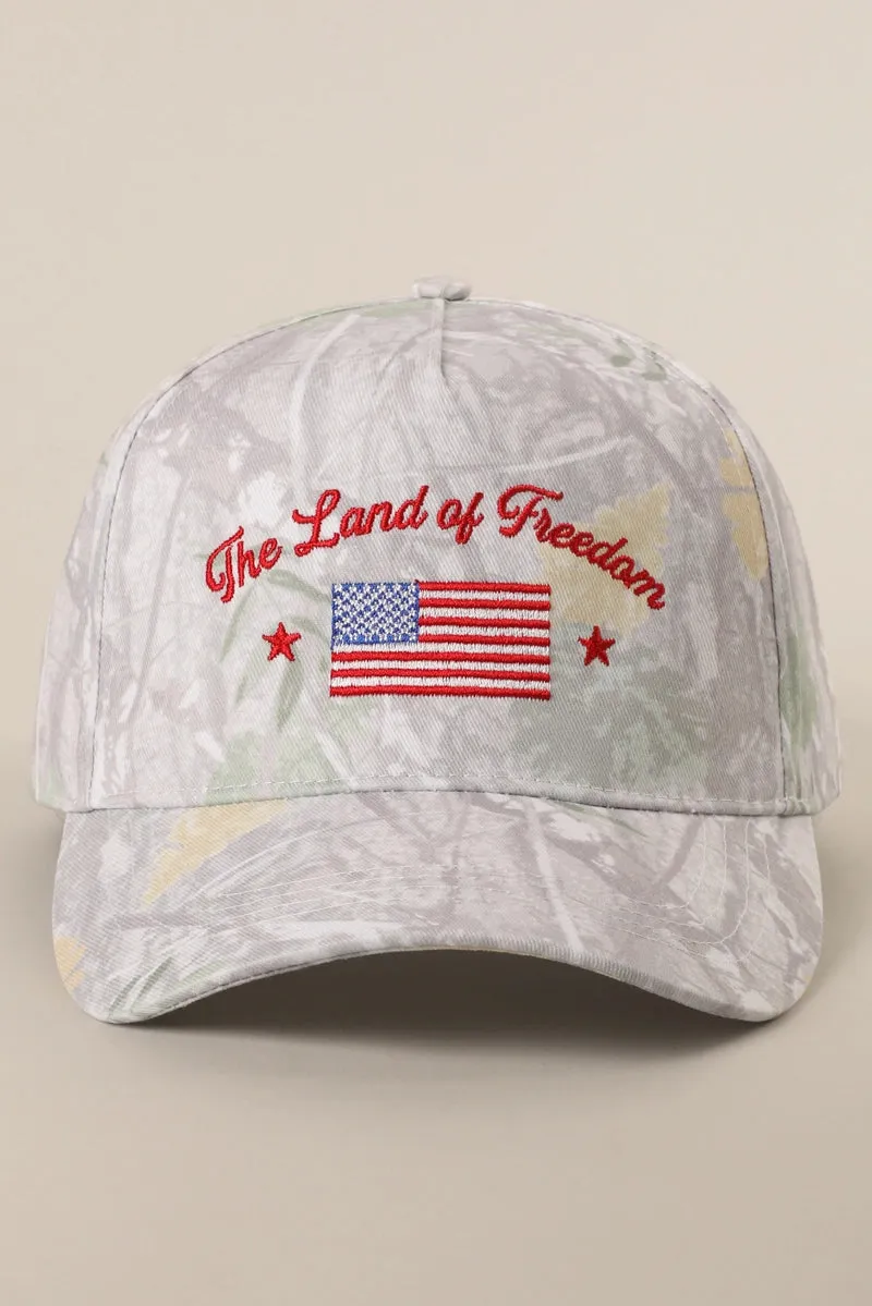 Camo Flag USA - The Land Of Freedom Embroidered SnapBack Hat sold by Amazing Lace