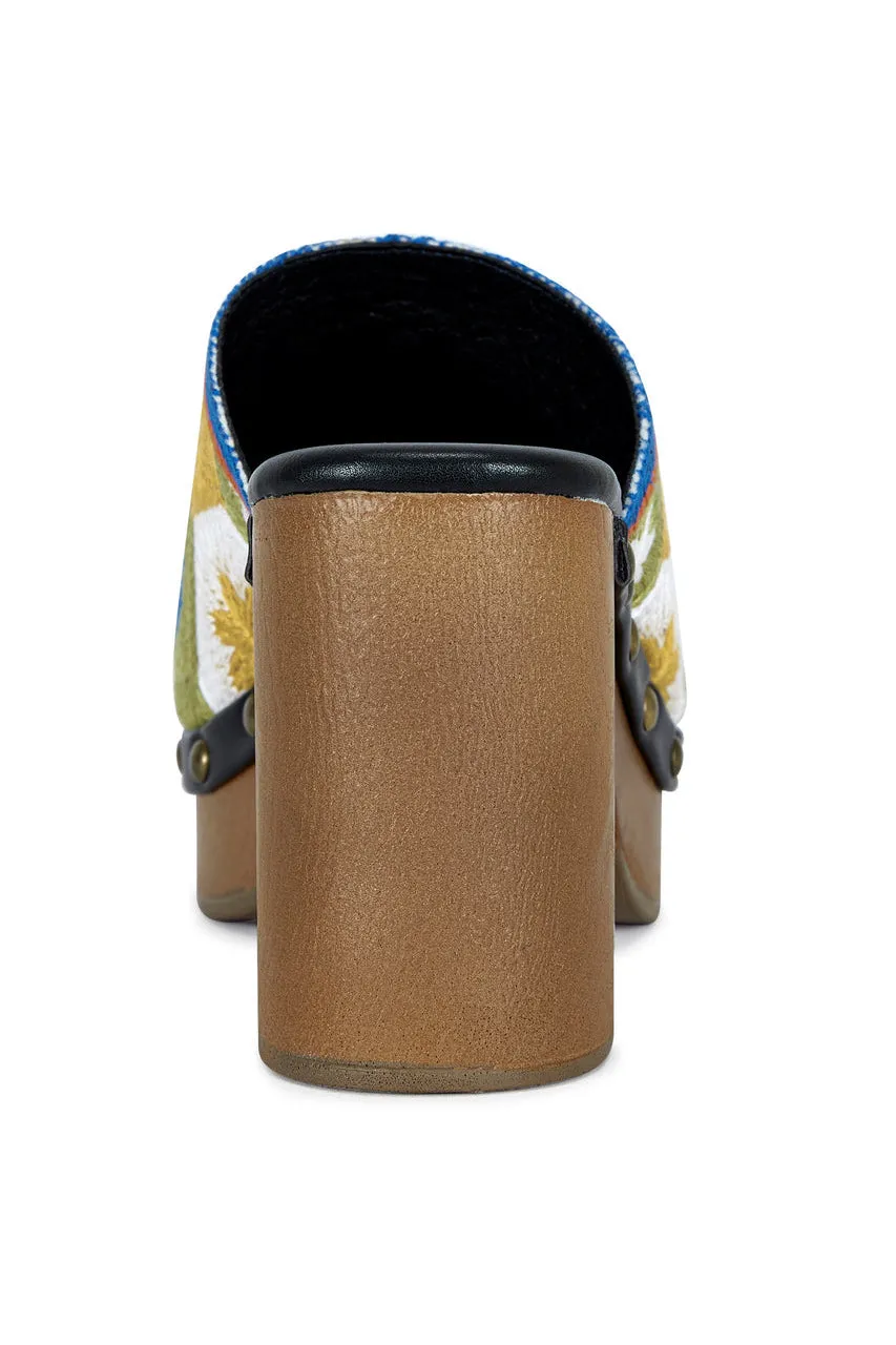 Fun And Flirty Black Multi Color Floral Crochet Mules sold by Amazing Lace product image thumbnail 4