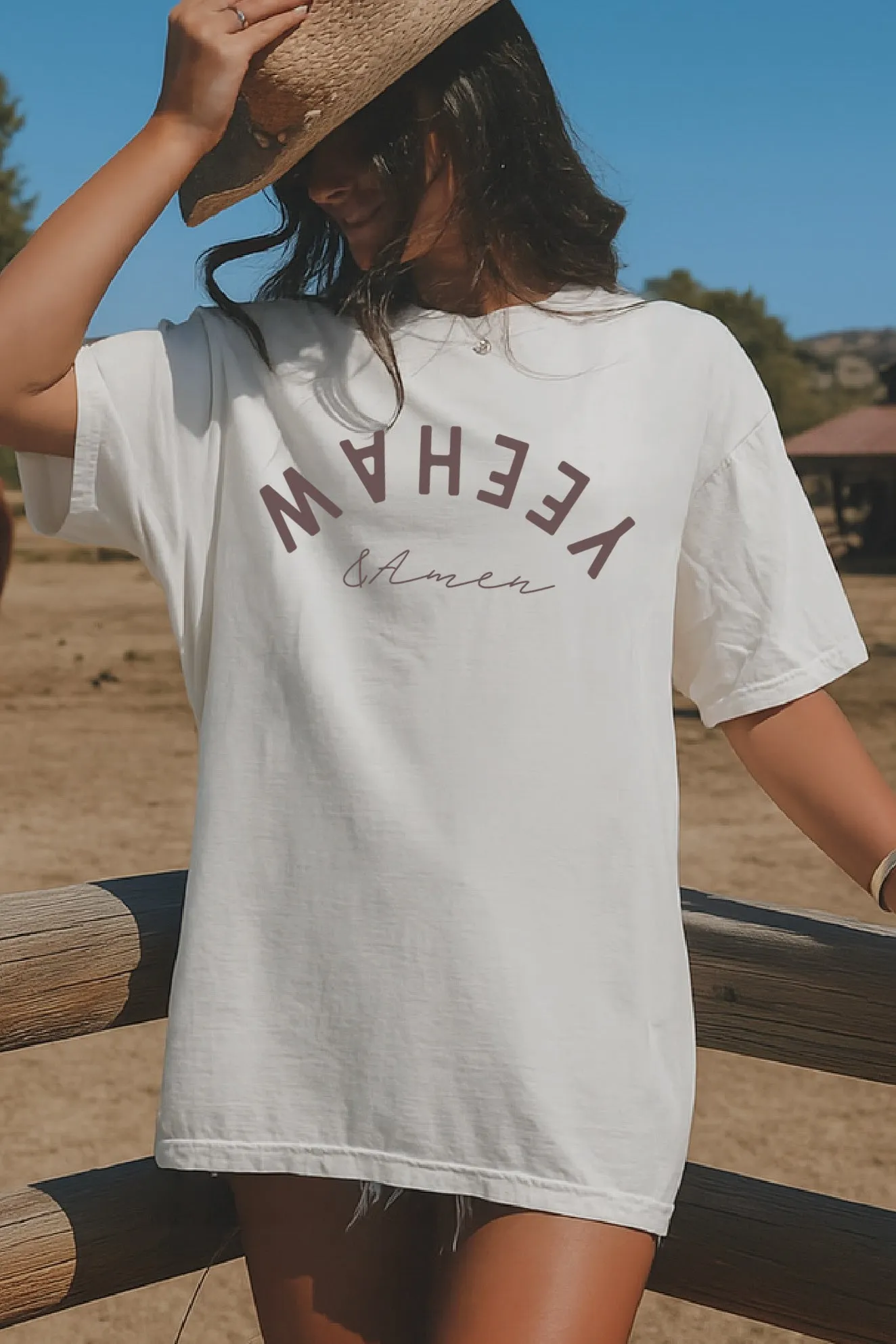 Yeehaw And Amen Ivory Comfort Colors Graphic Tee sold by Amazing Lace
