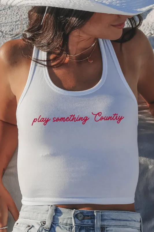 🎁 Play Something Country Concert Graphic Cropped Tank Top (50% off) sold by Amazing Lace