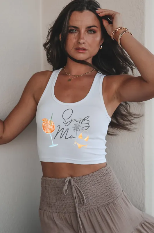 SZ LARGE DEAL Spritz Me Aperol Spritz Graphic Cropped Tank Top sold by Amazing Lace