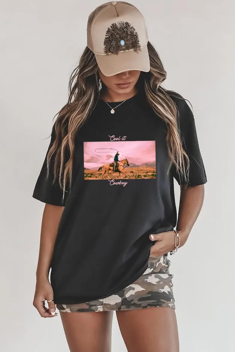 Cool It Cowboy Black Rodeo Comfort Color Graphic Tee sold by Amazing Lace product image thumbnail 2