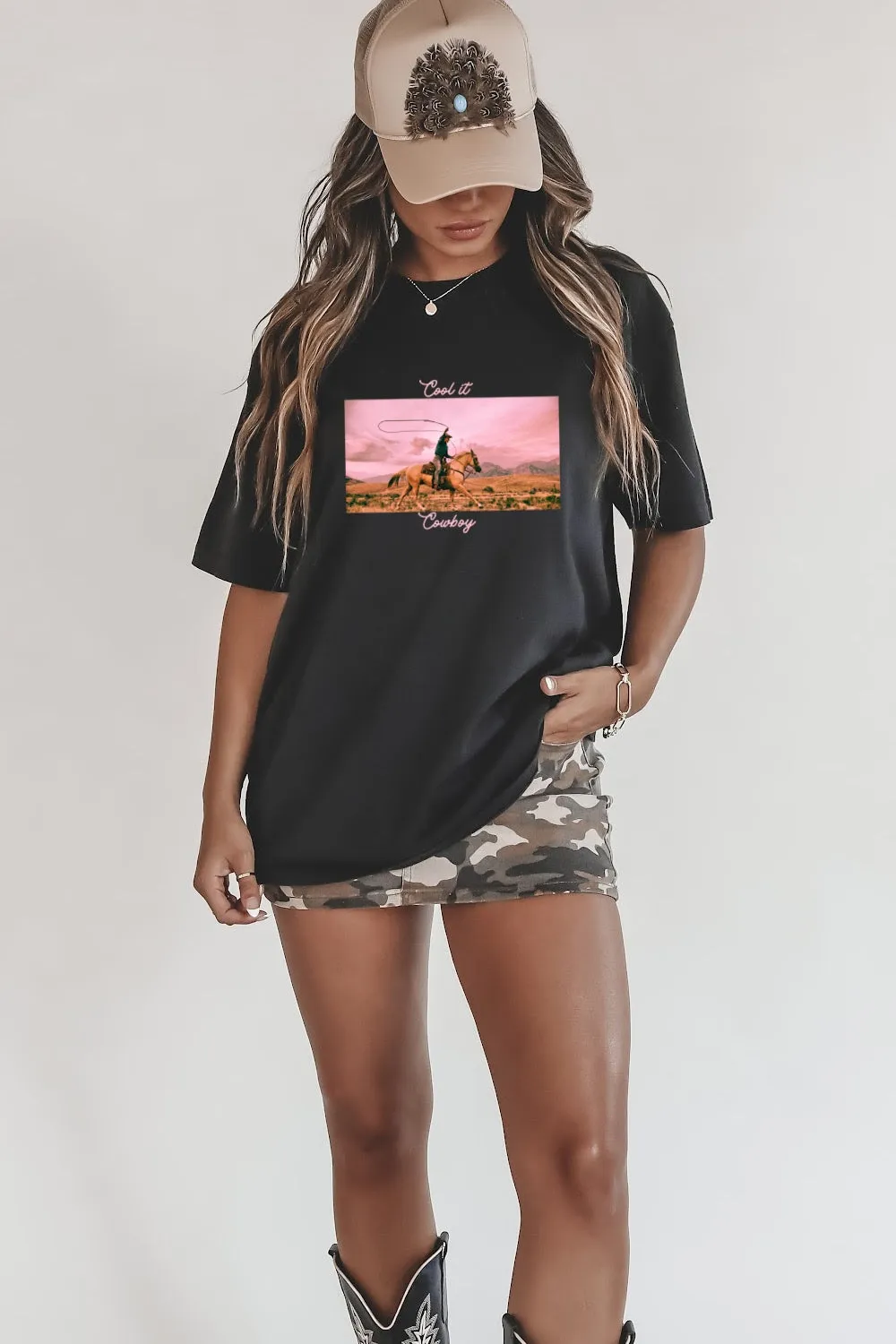 Cool It Cowboy Black Rodeo Comfort Color Graphic Tee sold by Amazing Lace product image thumbnail 5