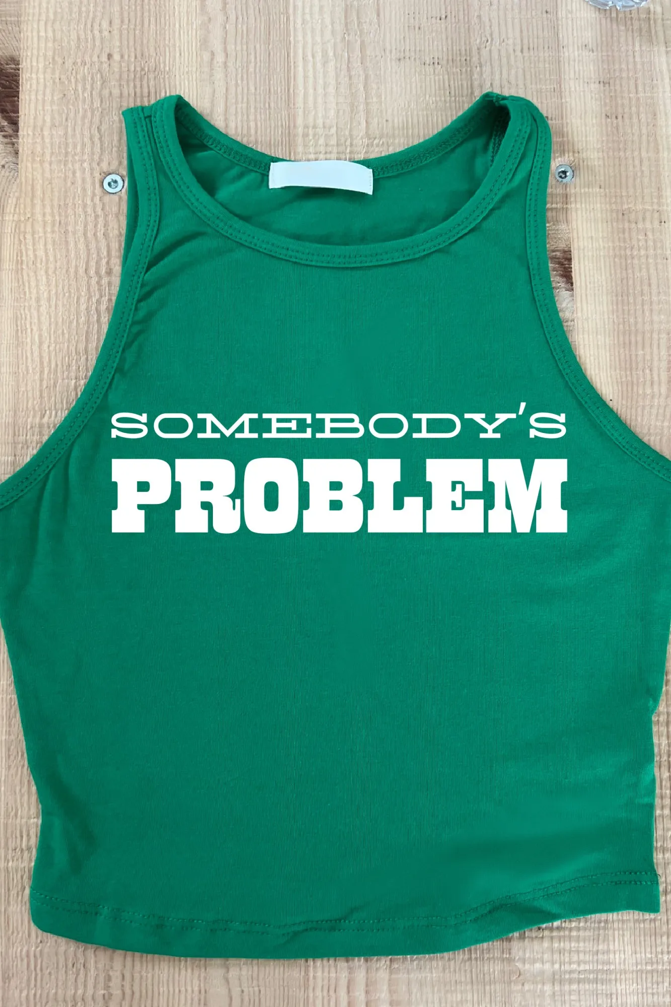 DEAL Somebody’s Problem Graphic High Neck Top sold by Amazing Lace