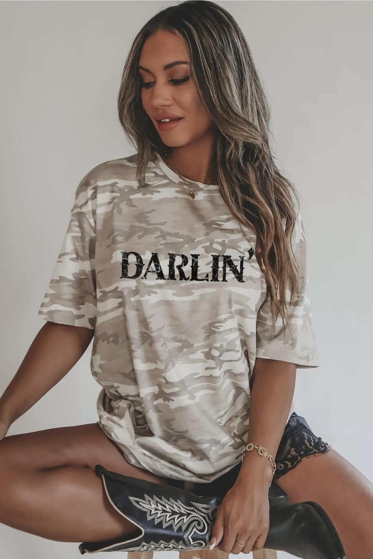 Darlin’ Beige Camo Print Tee sold by Amazing Lace product image thumbnail 5