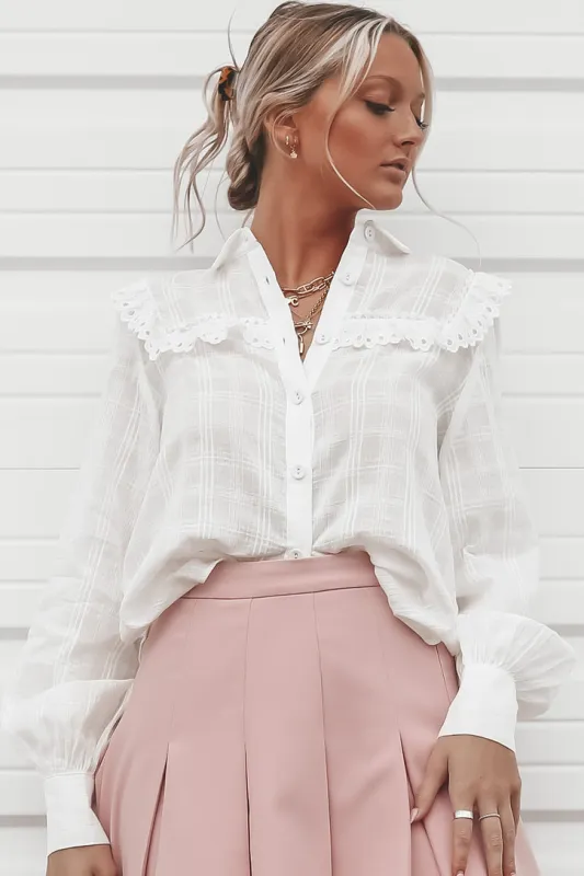 MINKPINK Erin Victoriana Ivory Shirt made by Amazing Lace