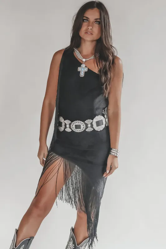 The Party Is Coming Black Lace Fringe Dress made by Amazing Lace