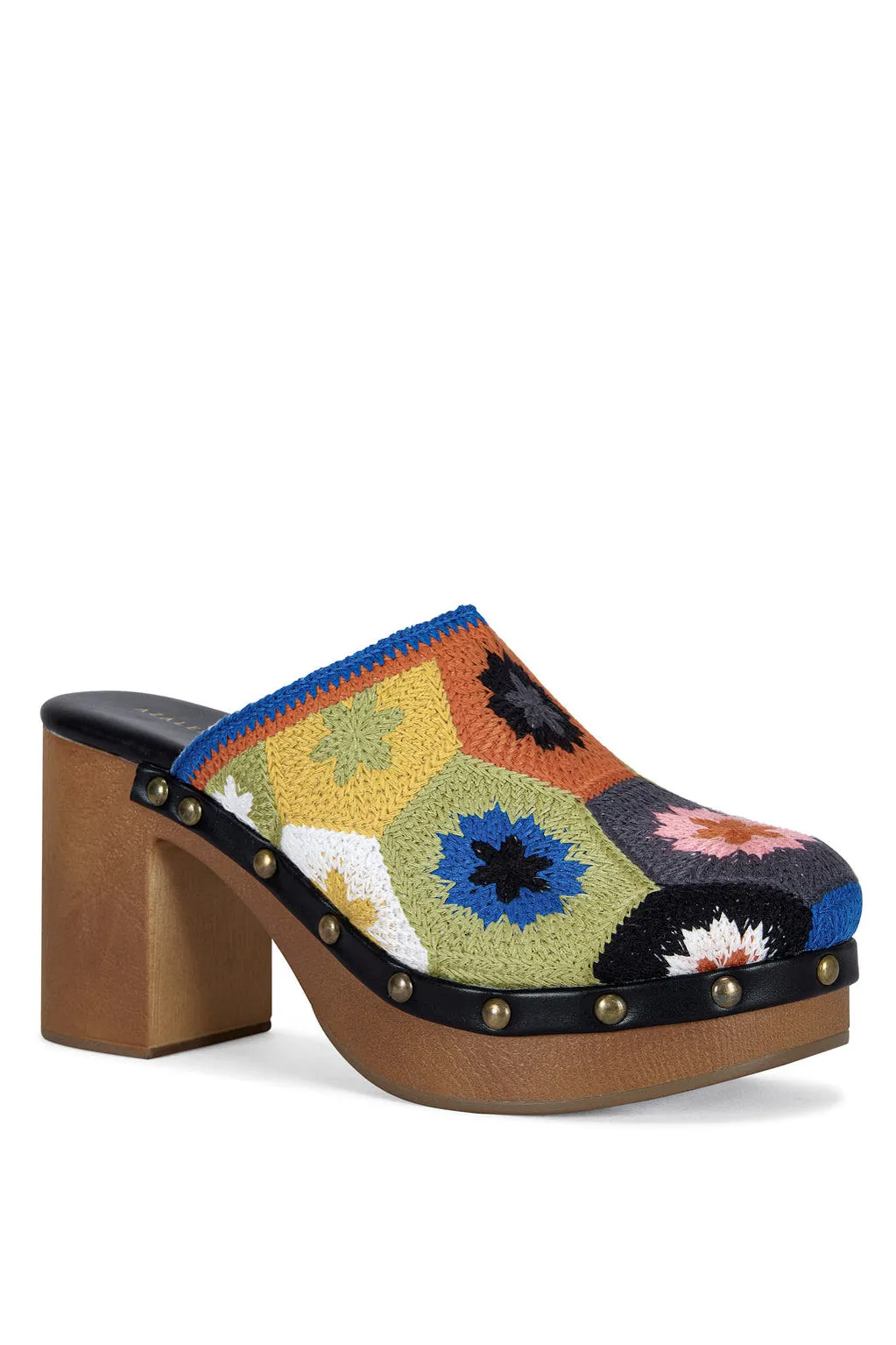 DEAL Fun And Flirty Black Multi Color Floral Crochet Mules sold by Amazing Lace product image thumbnail 5