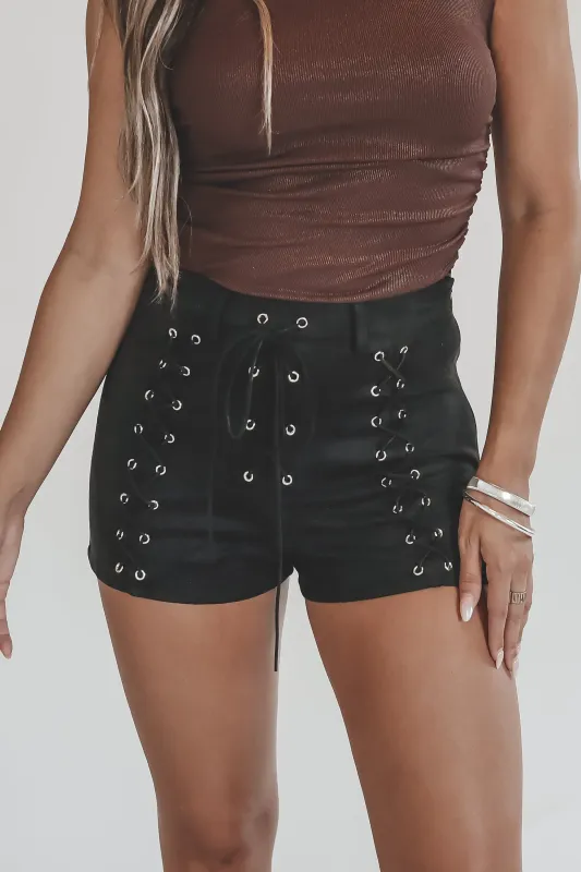 Got A Little Sass Suede Mid Rise Lace Up made by Amazing Lace