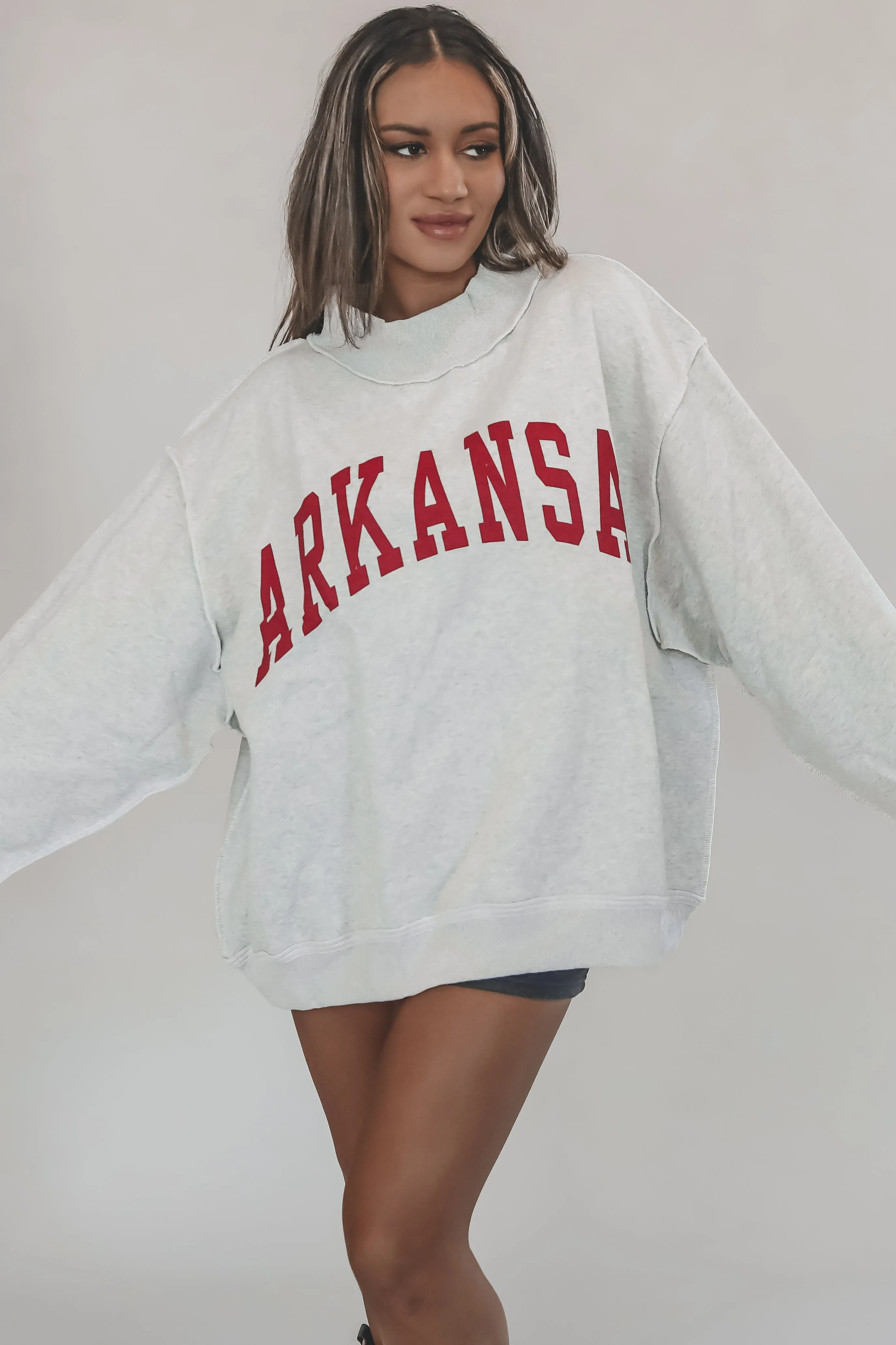 Arkansas Mock Neck Sweater Reversible Game Day Pullover Top sold by Amazing Lace product image thumbnail 2