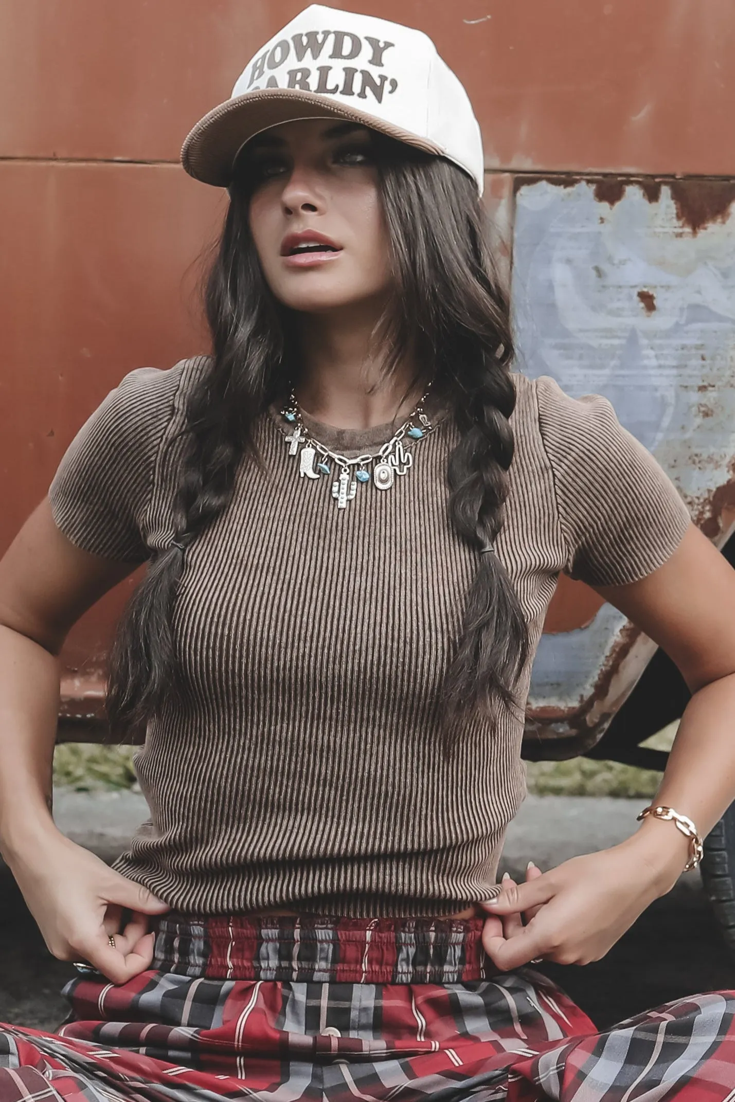 Keeping It Casual Knit Ribbed Short Sleeve Tee sold by Amazing Lace