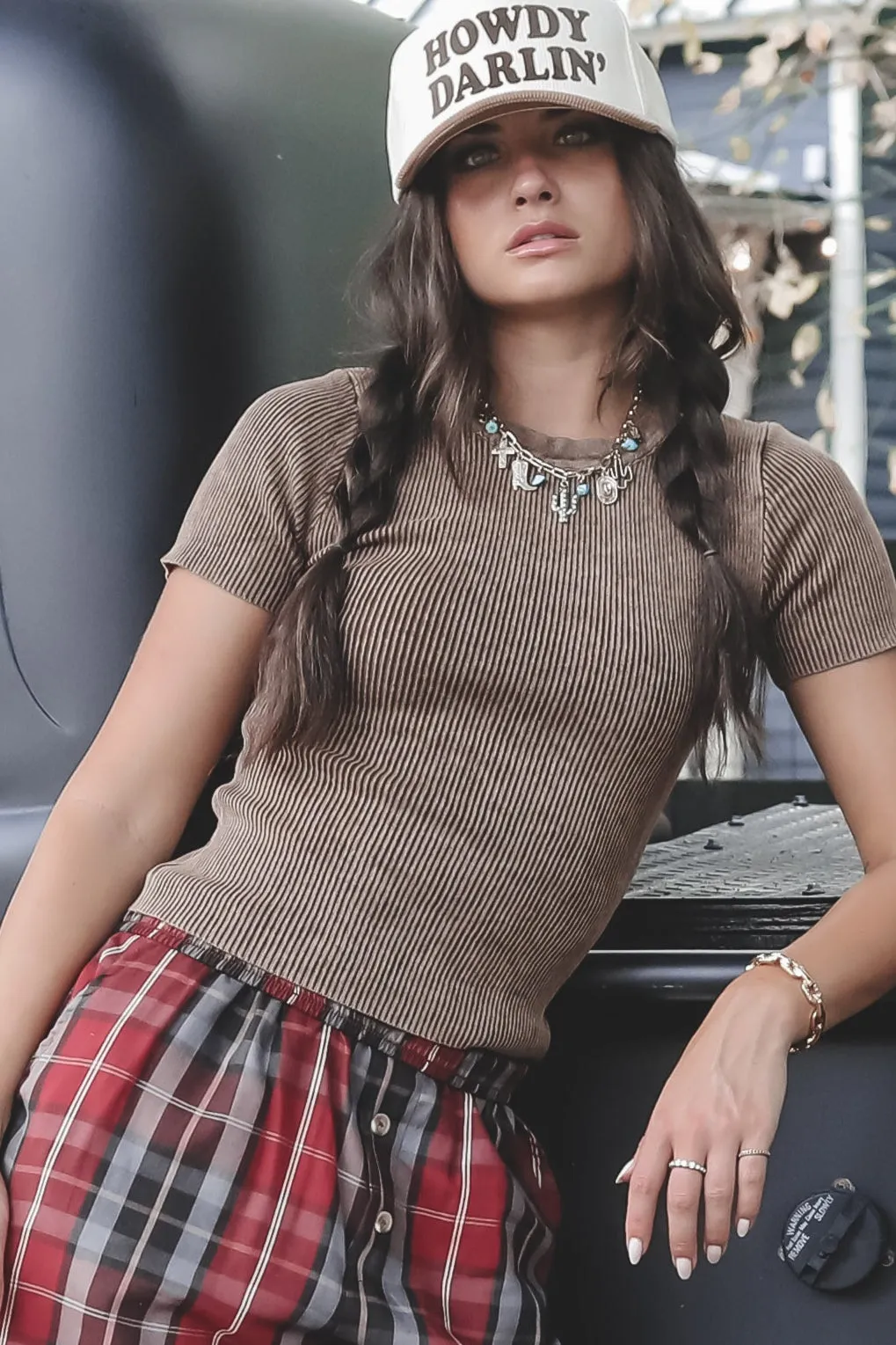 Keeping It Casual Knit Ribbed Short Sleeve Tee sold by Amazing Lace product image thumbnail 2