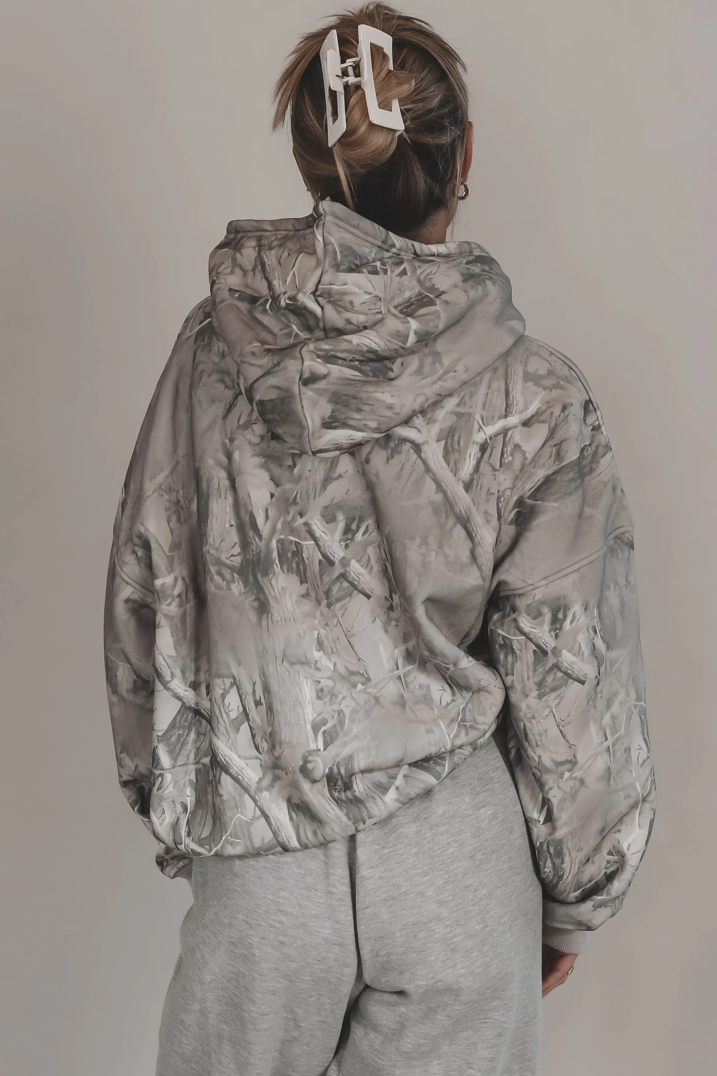 Laying Low Gray Washed Camo Hoodie Sweatshirt sold by Amazing Lace product image thumbnail 2