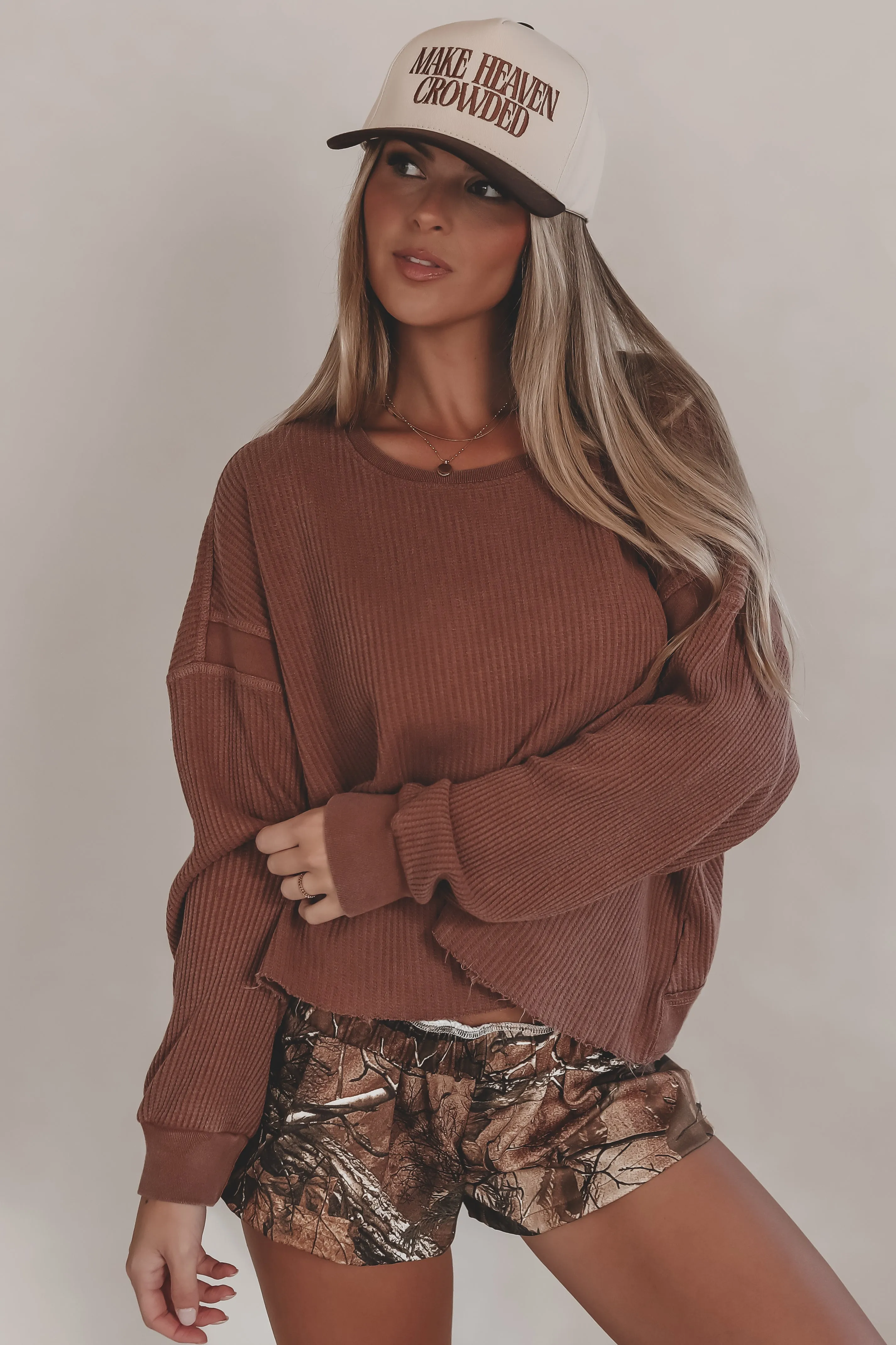 I Work Out Open Back Waffle Knit Top sold by Amazing Lace product image thumbnail 4