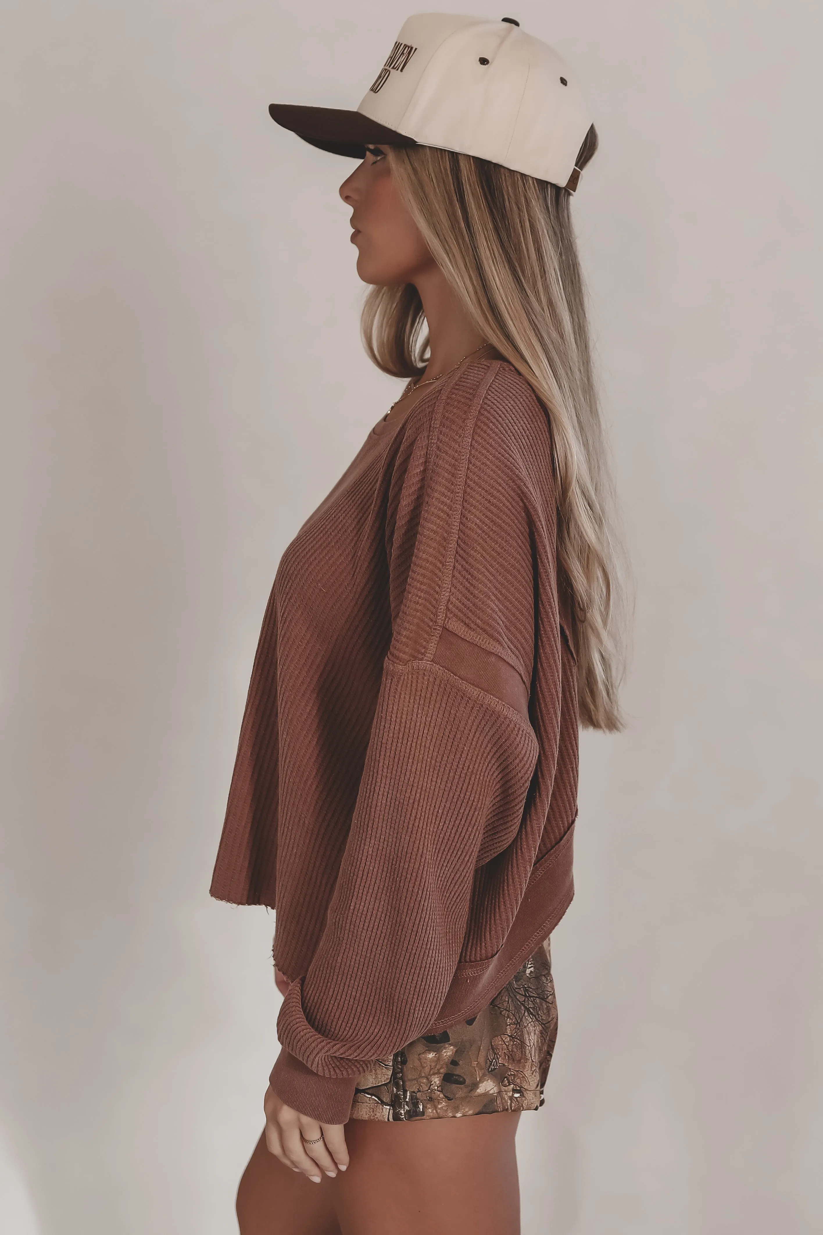 I Work Out Open Back Waffle Knit Top sold by Amazing Lace product image thumbnail 5