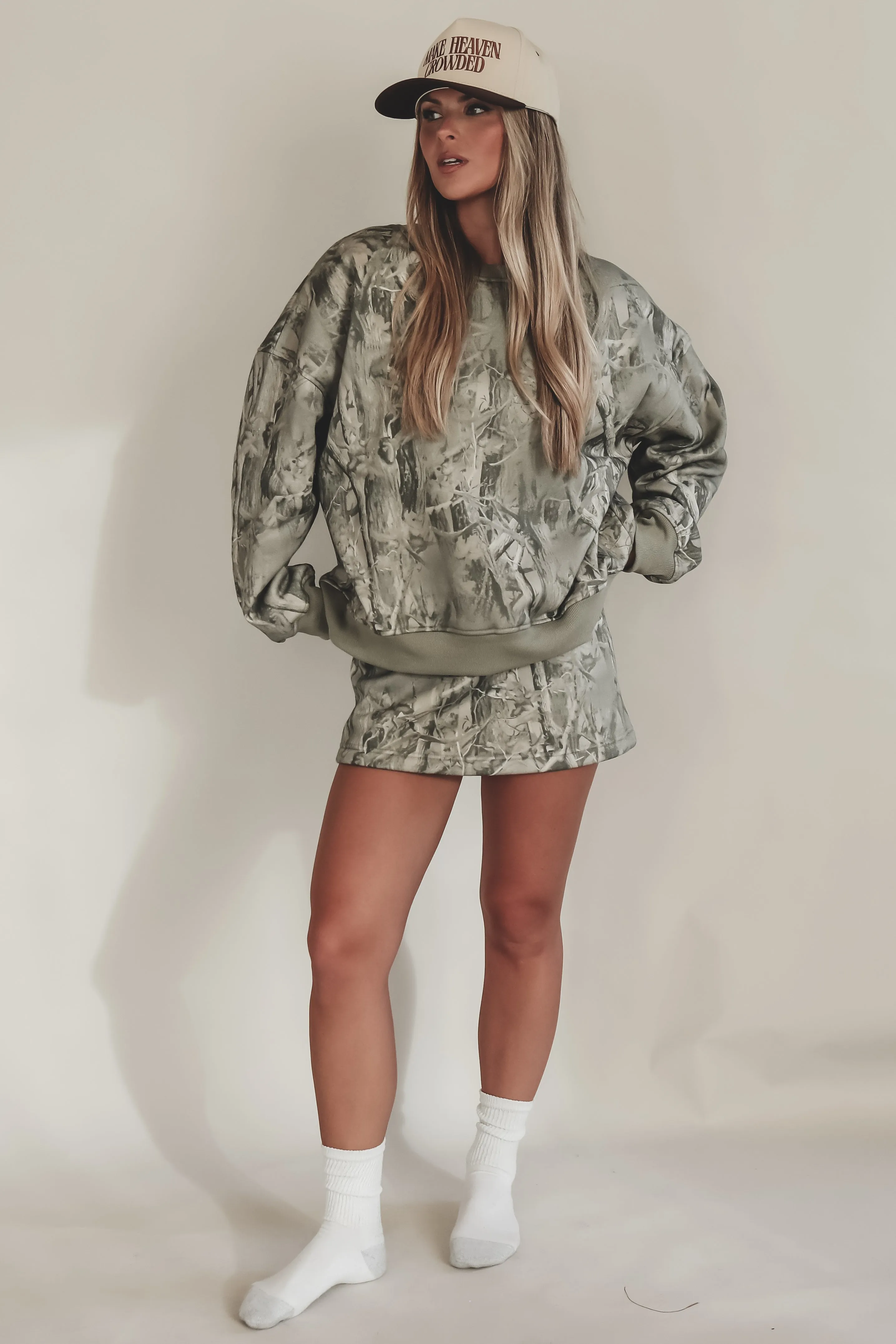 Airport Crush Oversized Camo Crewneck Pullover Sweatshirt sold by Amazing Lace product image thumbnail 4