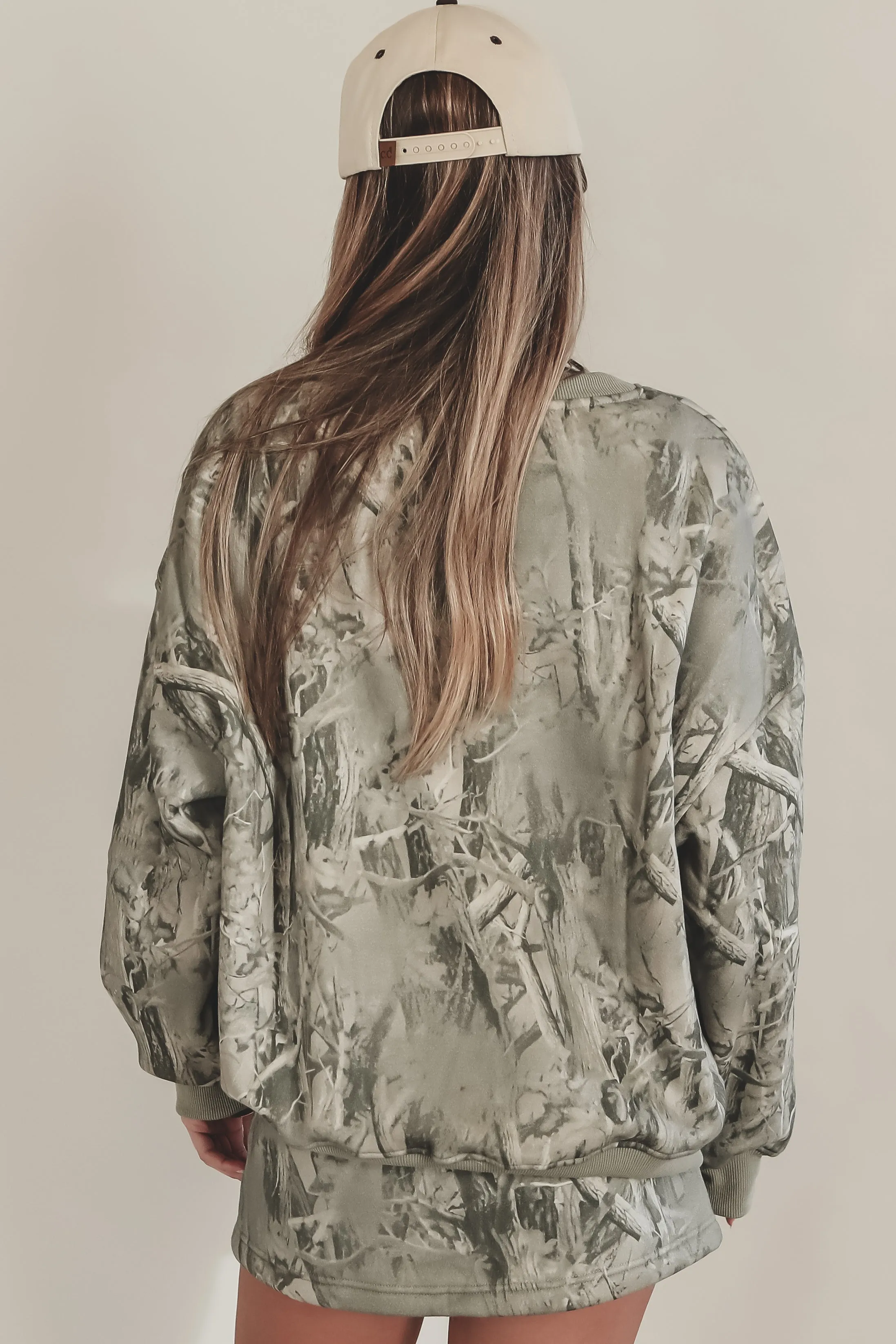 Airport Crush Oversized Camo Crewneck Pullover Sweatshirt sold by Amazing Lace product image thumbnail 2