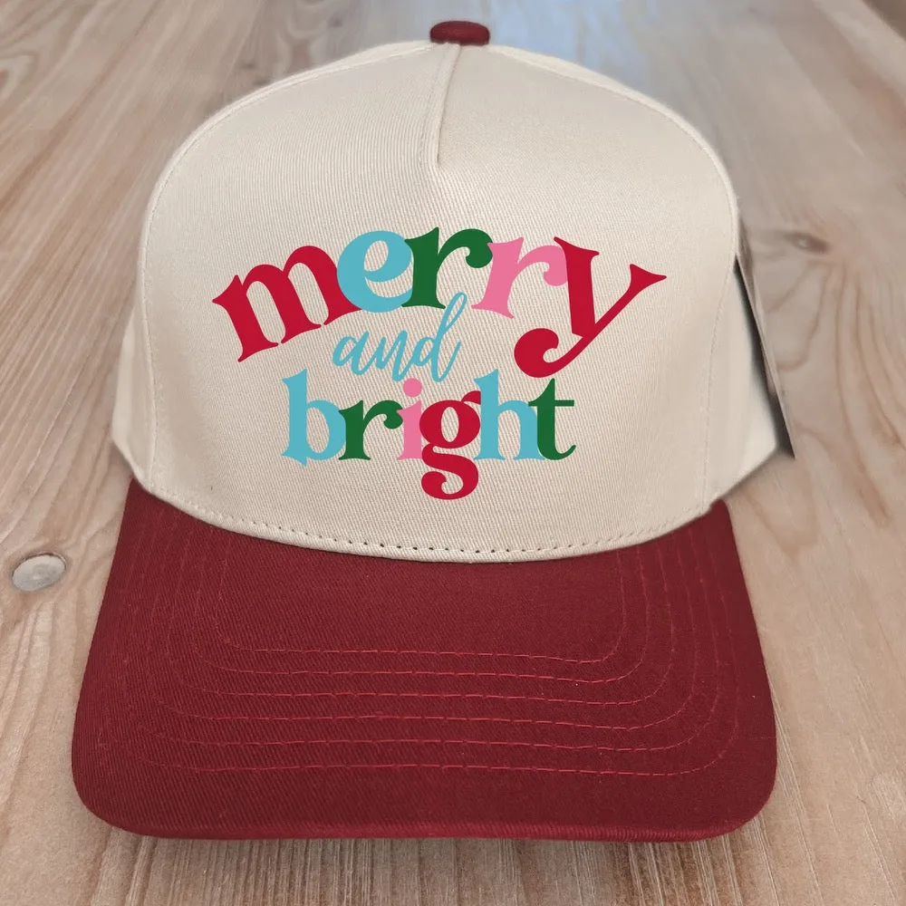 Merry and Bright Printed Christmas Holiday Trucker Hat sold by Amazing Lace product image thumbnail 4