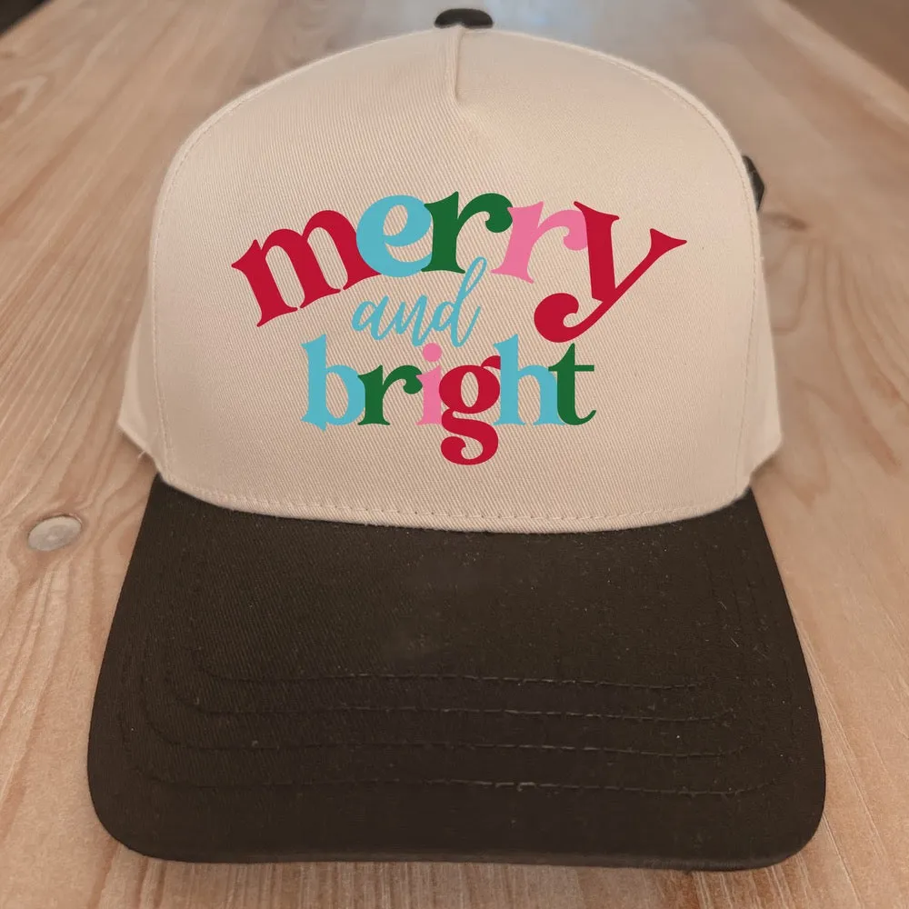 Merry and Bright Printed Christmas Holiday Trucker Hat sold by Amazing Lace product image thumbnail 3