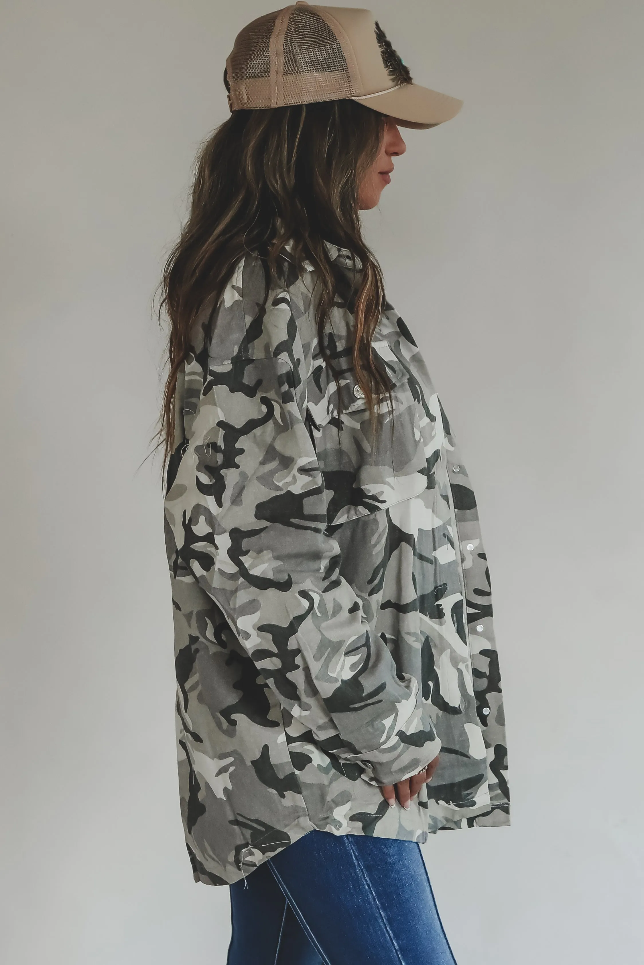 Playin It Camo Shacket Jacket Top sold by Amazing Lace product image thumbnail 2