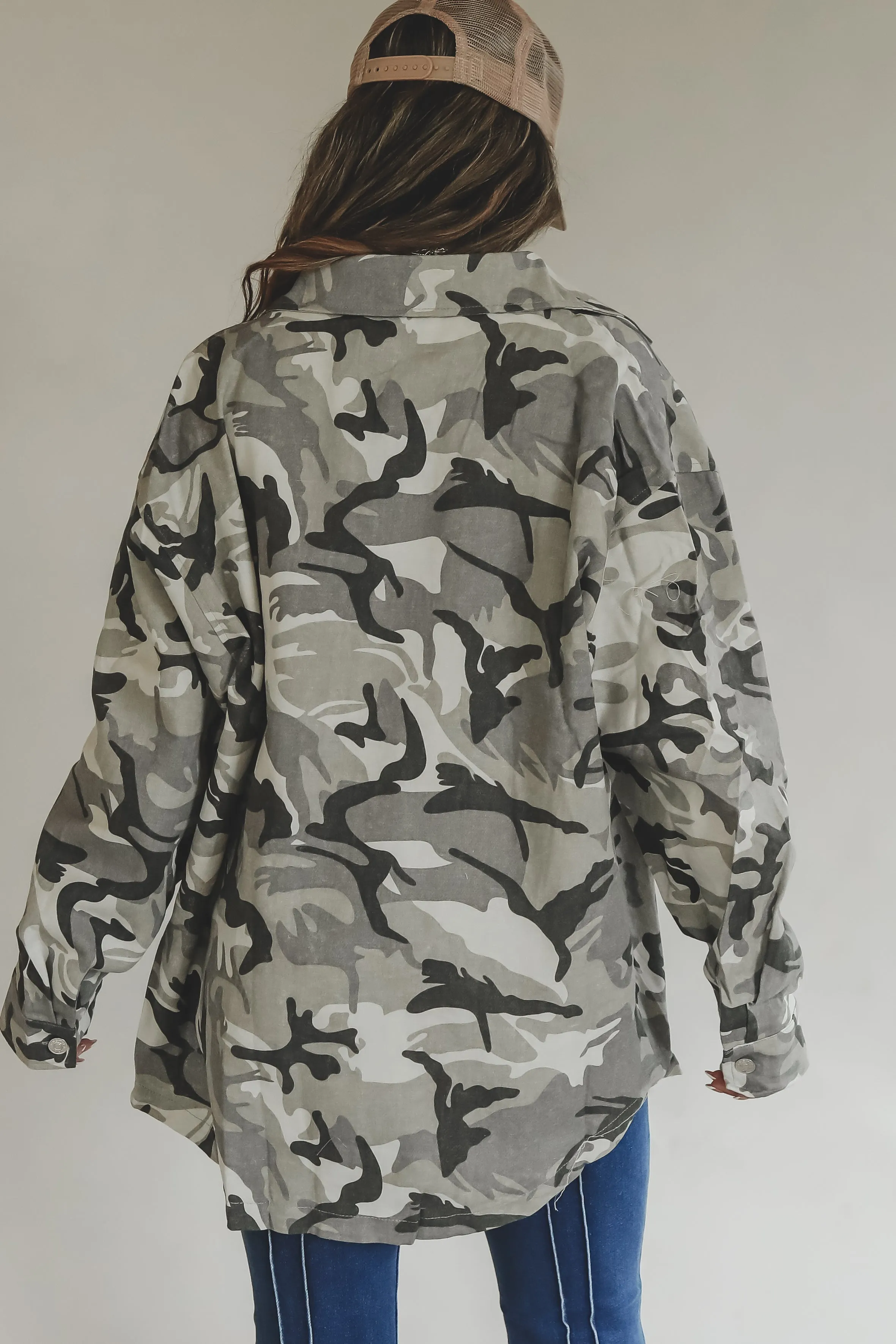 Playin It Camo Shacket Jacket Top sold by Amazing Lace product image thumbnail 3