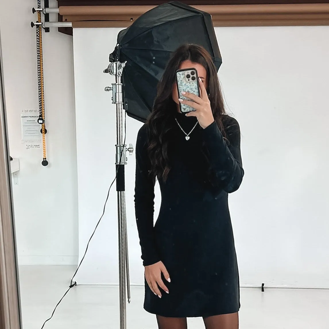 Sadie Long Sleeve Black Mock Neck Dress sold by Amazing Lace product image thumbnail 4