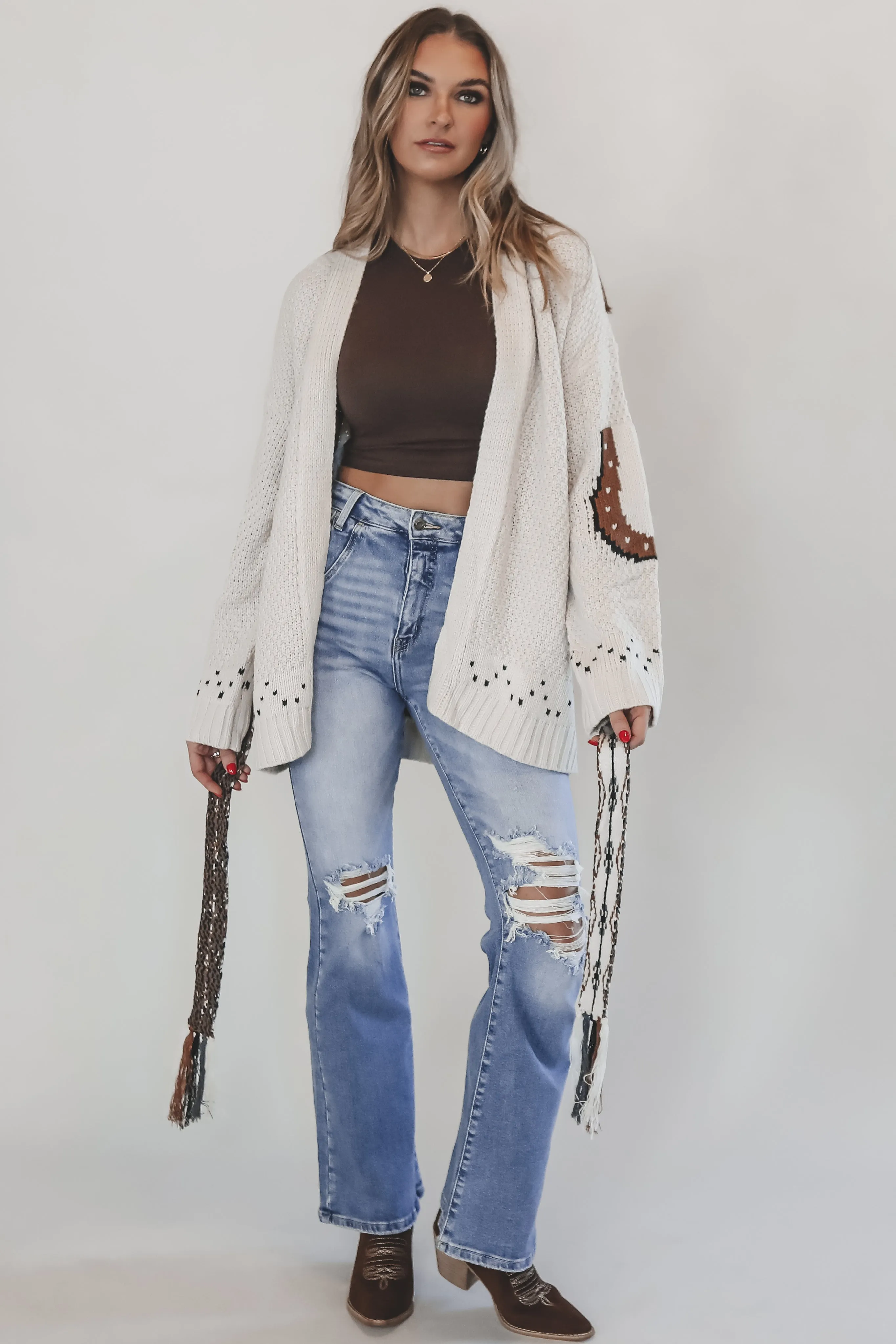 Country Chic Embroidered Horse Sweater Cardigan sold by Amazing Lace product image thumbnail 5