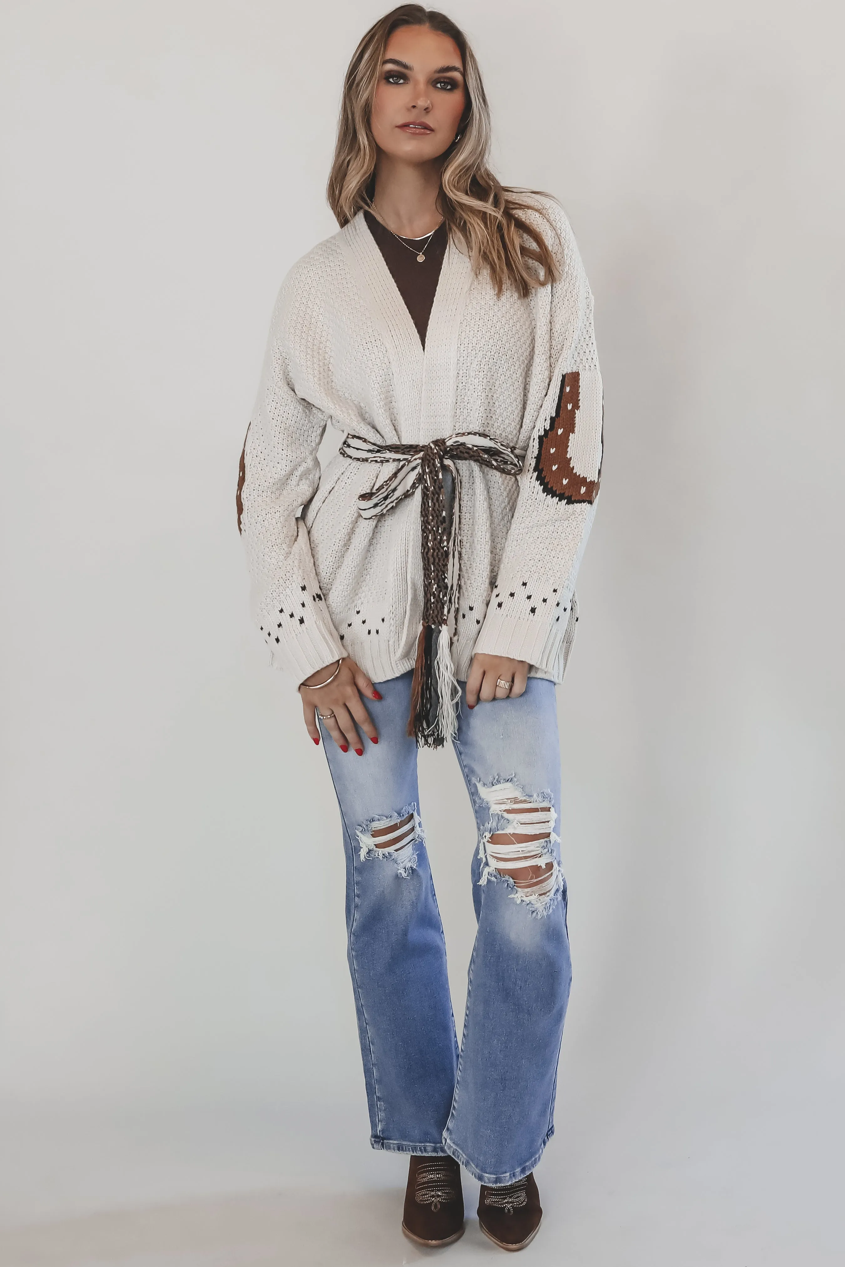 Country Chic Embroidered Horse Sweater Cardigan sold by Amazing Lace product image thumbnail 4